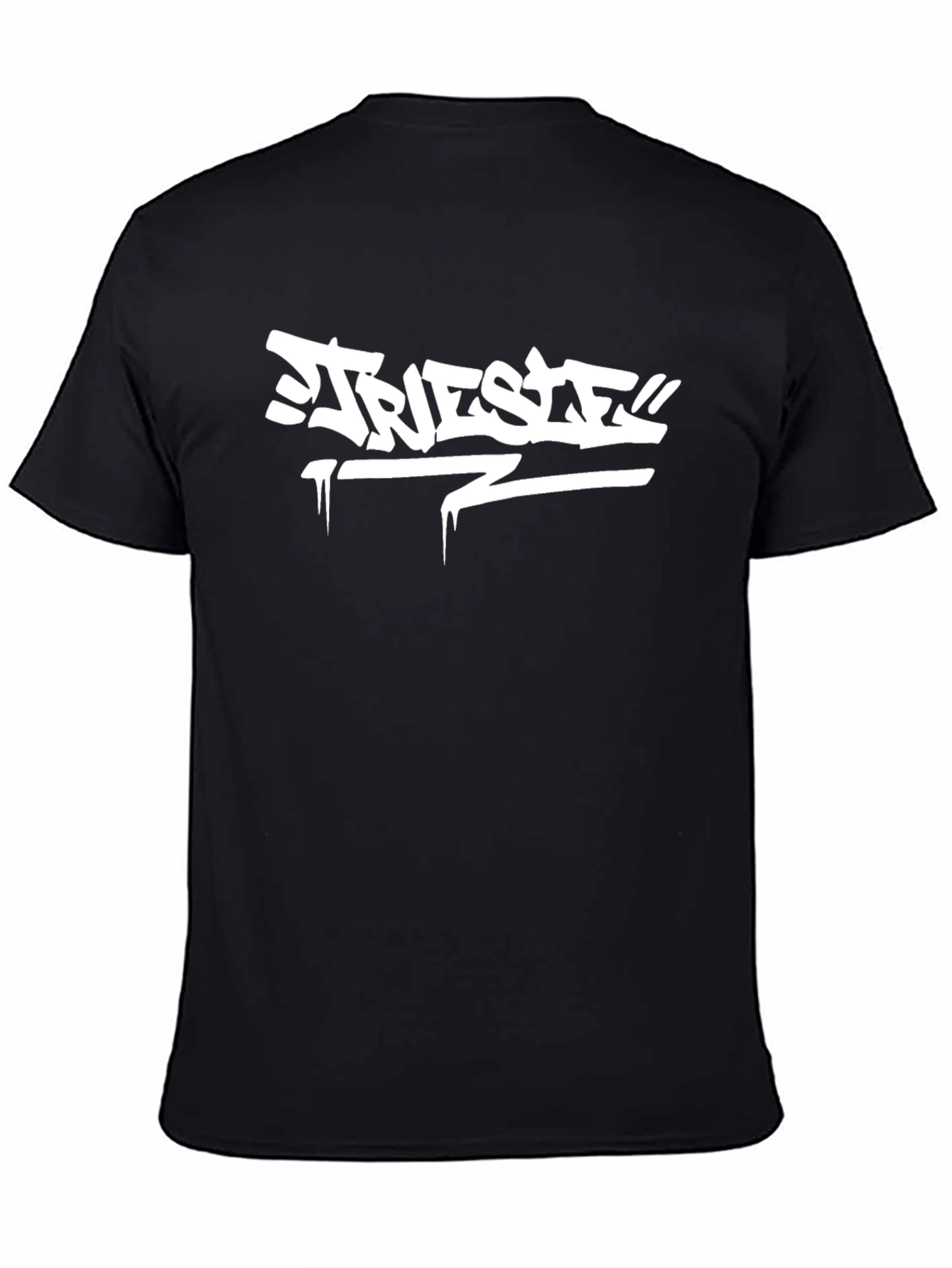 Trieste Graffiti Style Black T-Shirt