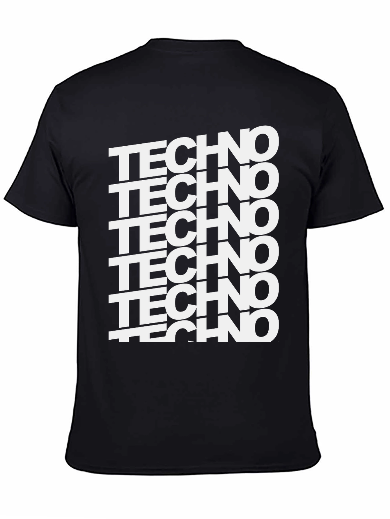Bold Techno Music Graphic Tee - Black
