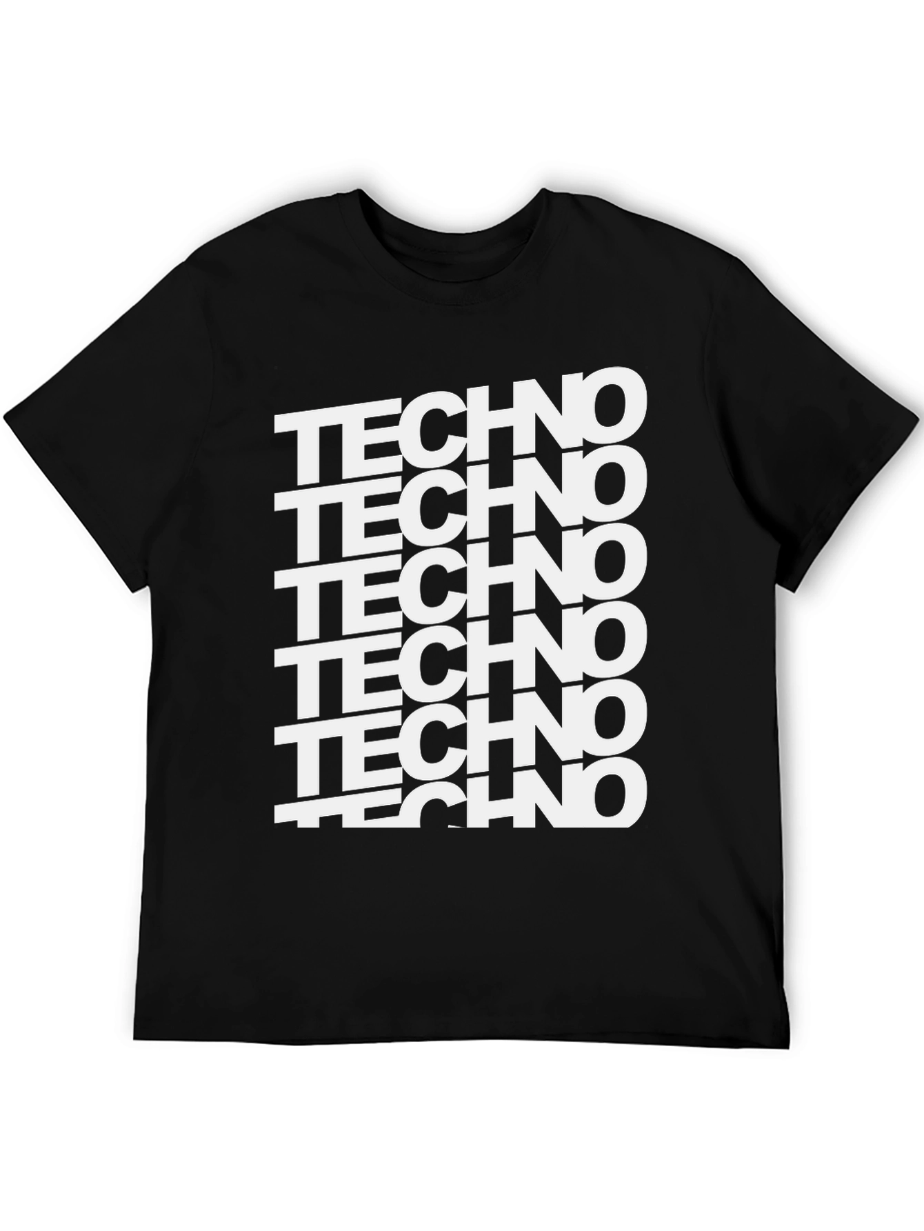Bold Techno Music Graphic Tee - Black