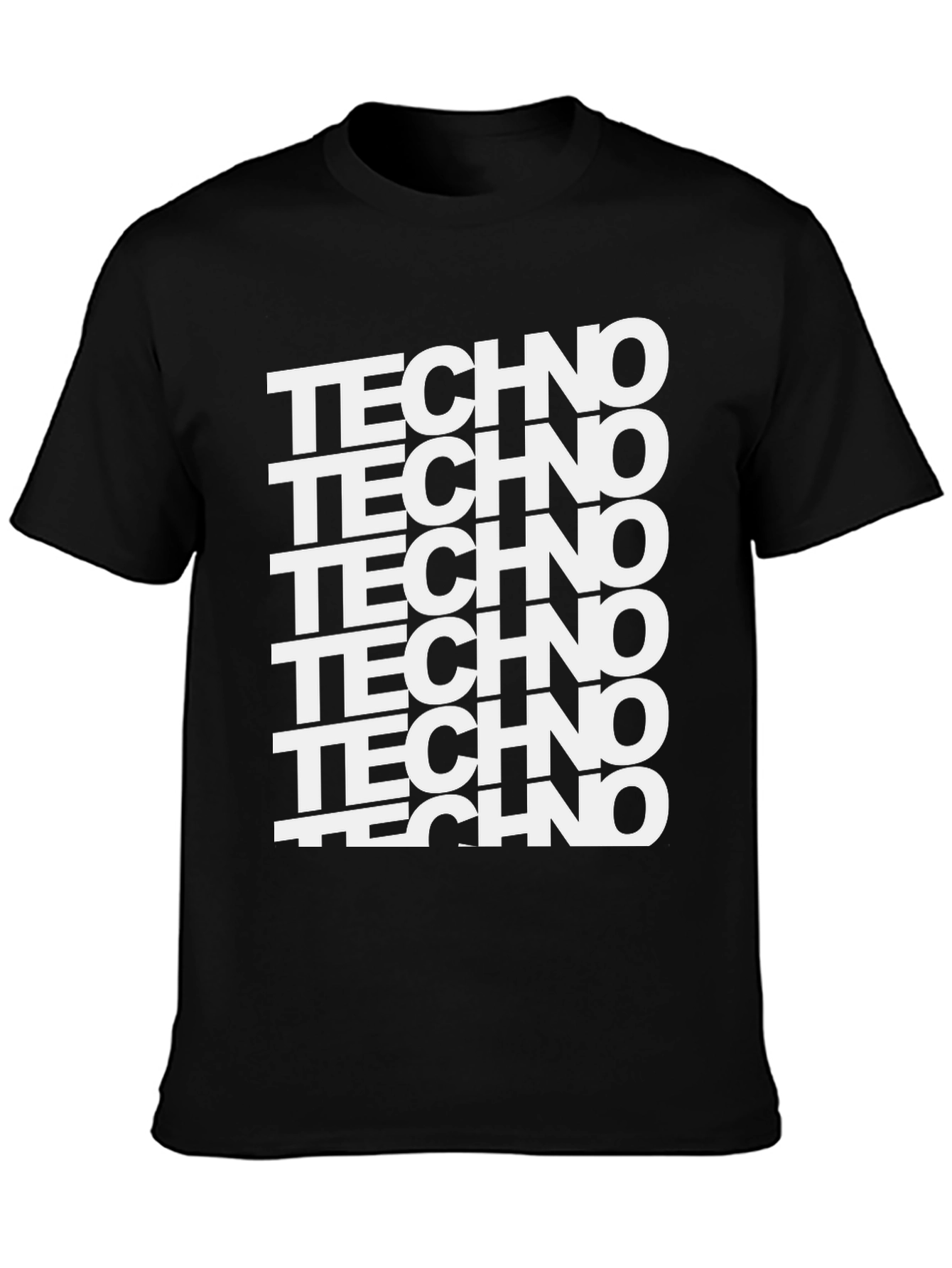 Bold Techno Music Graphic Tee - Black