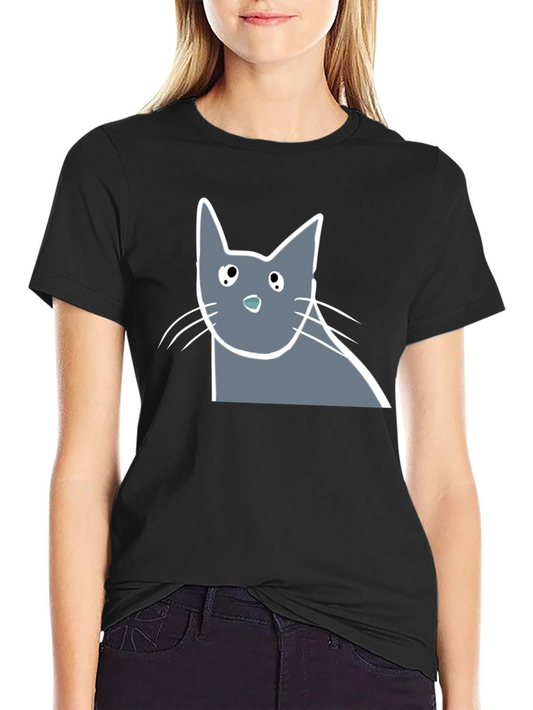 Cool Cat Graphic Tee - Soft Cotton Black T-Shirt