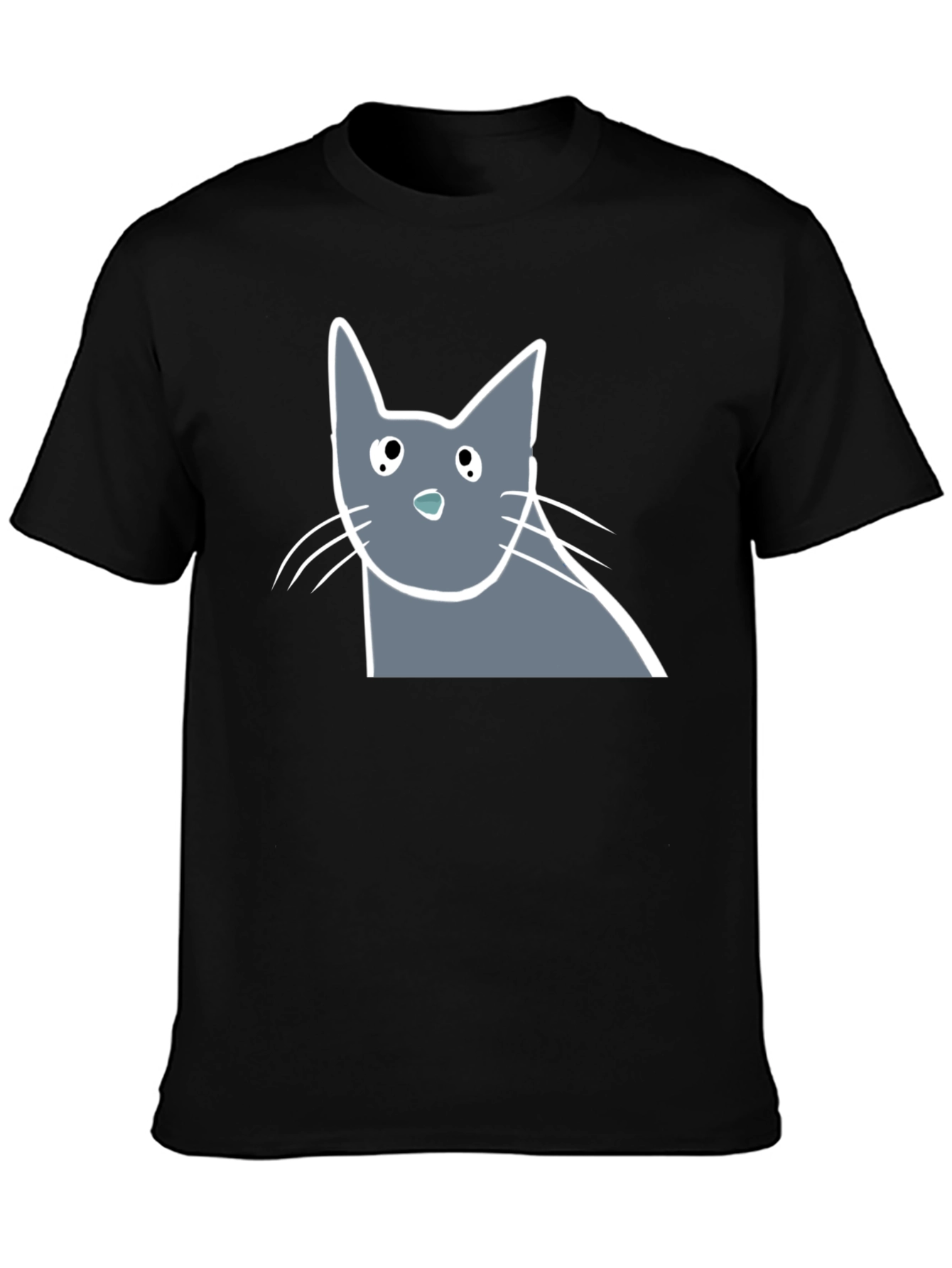 Cool Cat Graphic Tee - Soft Cotton Black T-Shirt