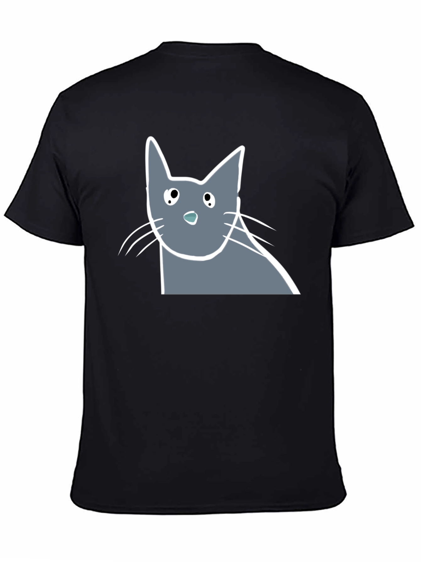 Cool Cat Graphic Tee - Soft Cotton Black T-Shirt