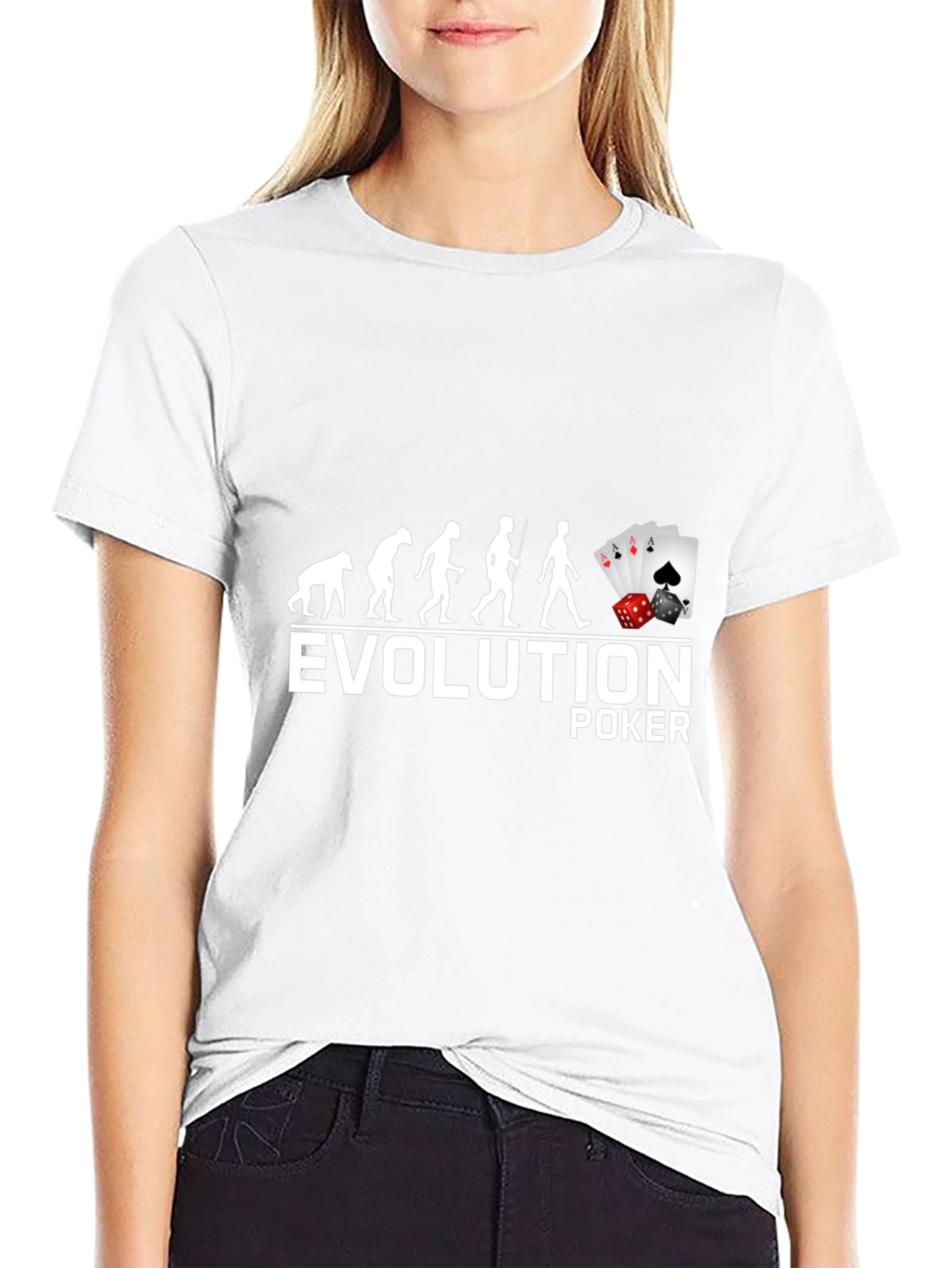 Evolution of Poker Graphic T-Shirt - Black