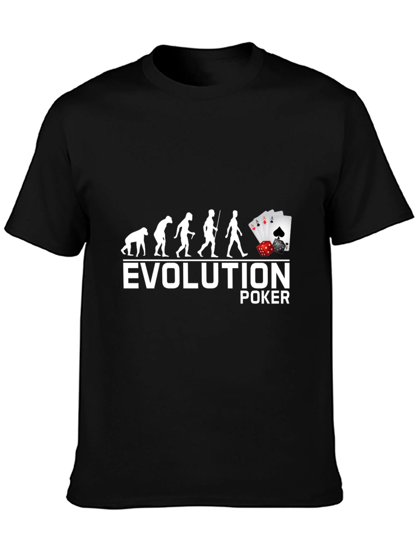 Evolution of Poker Graphic T-Shirt - Black
