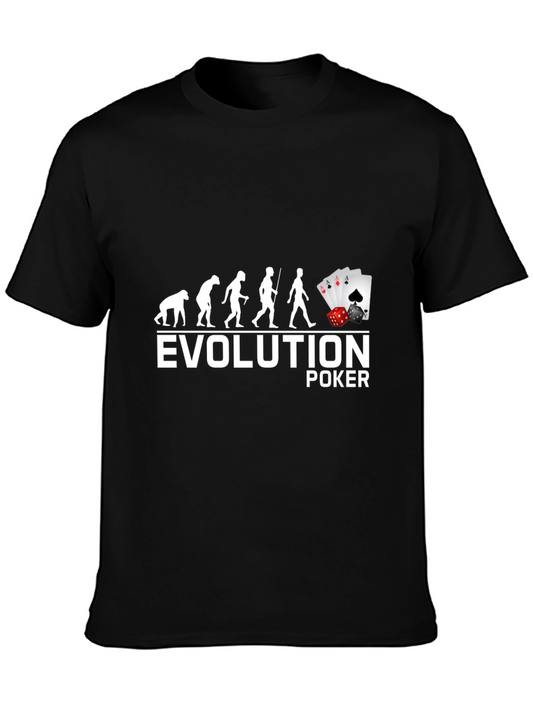 Evolution of Poker Graphic T-Shirt - Black