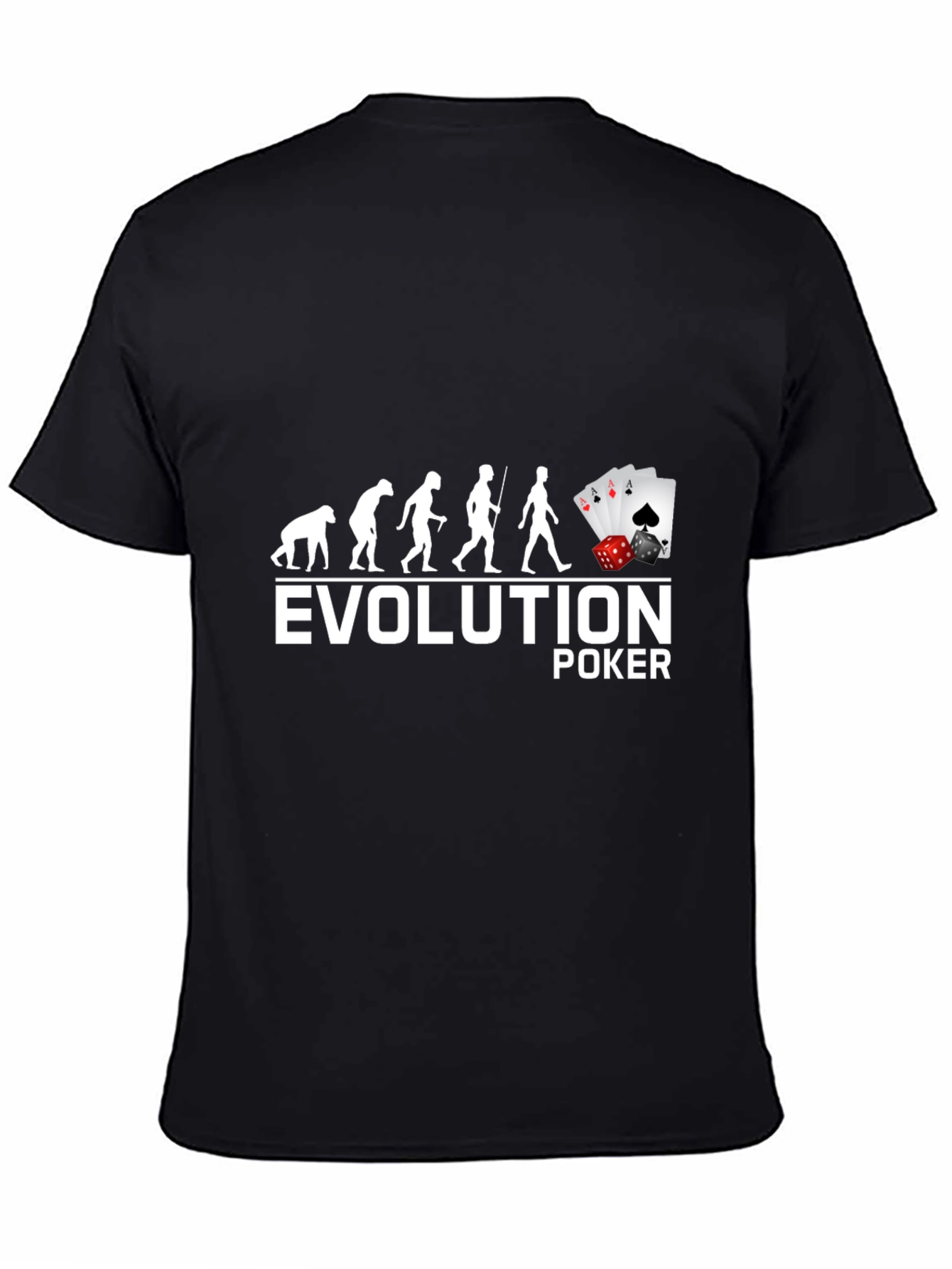 Evolution of Poker Graphic T-Shirt - Black