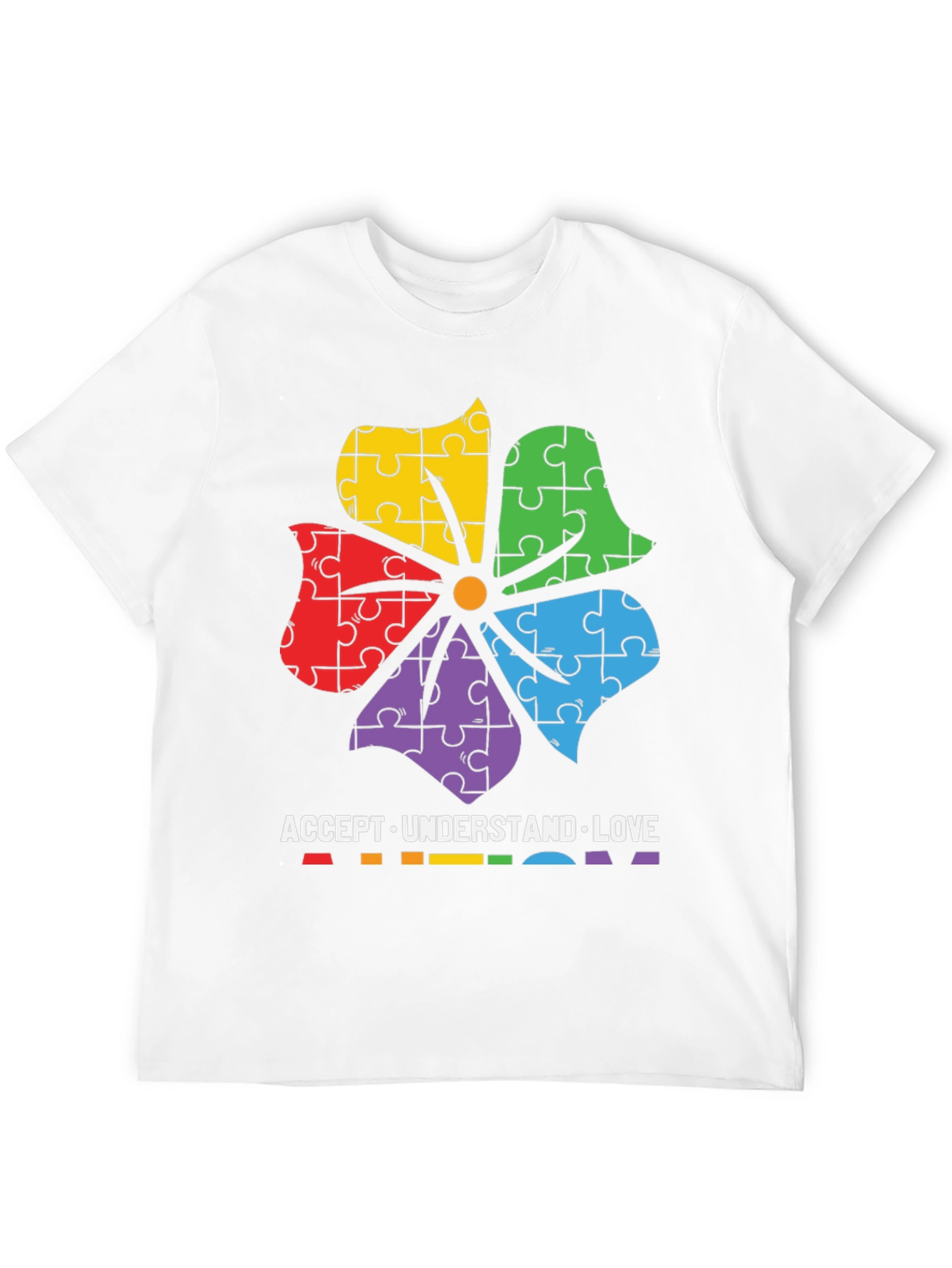 Autism Awareness Puzzle Flower T-Shirt