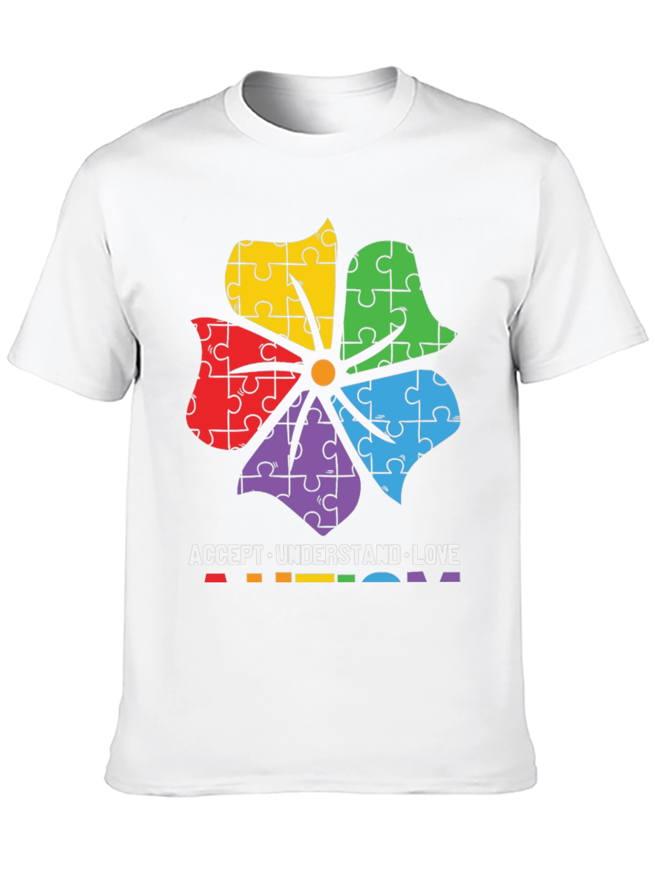 Autism Awareness Puzzle Flower T-Shirt