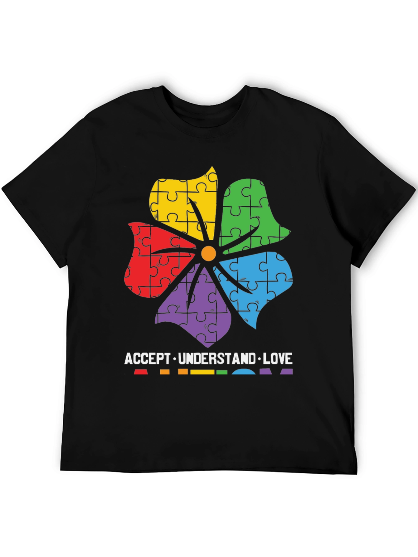 Autism Awareness Puzzle Flower T-Shirt
