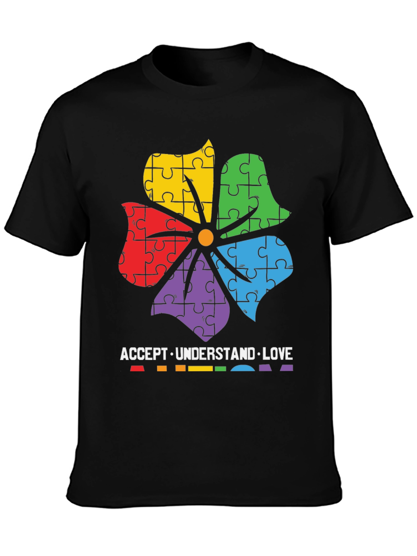 Autism Awareness Puzzle Flower T-Shirt