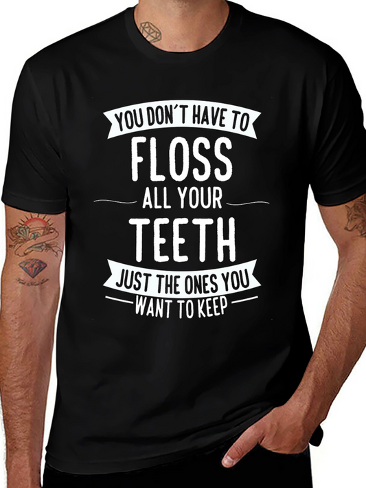 Floss Teeth Graphic Tee - Dental Hygiene Humor