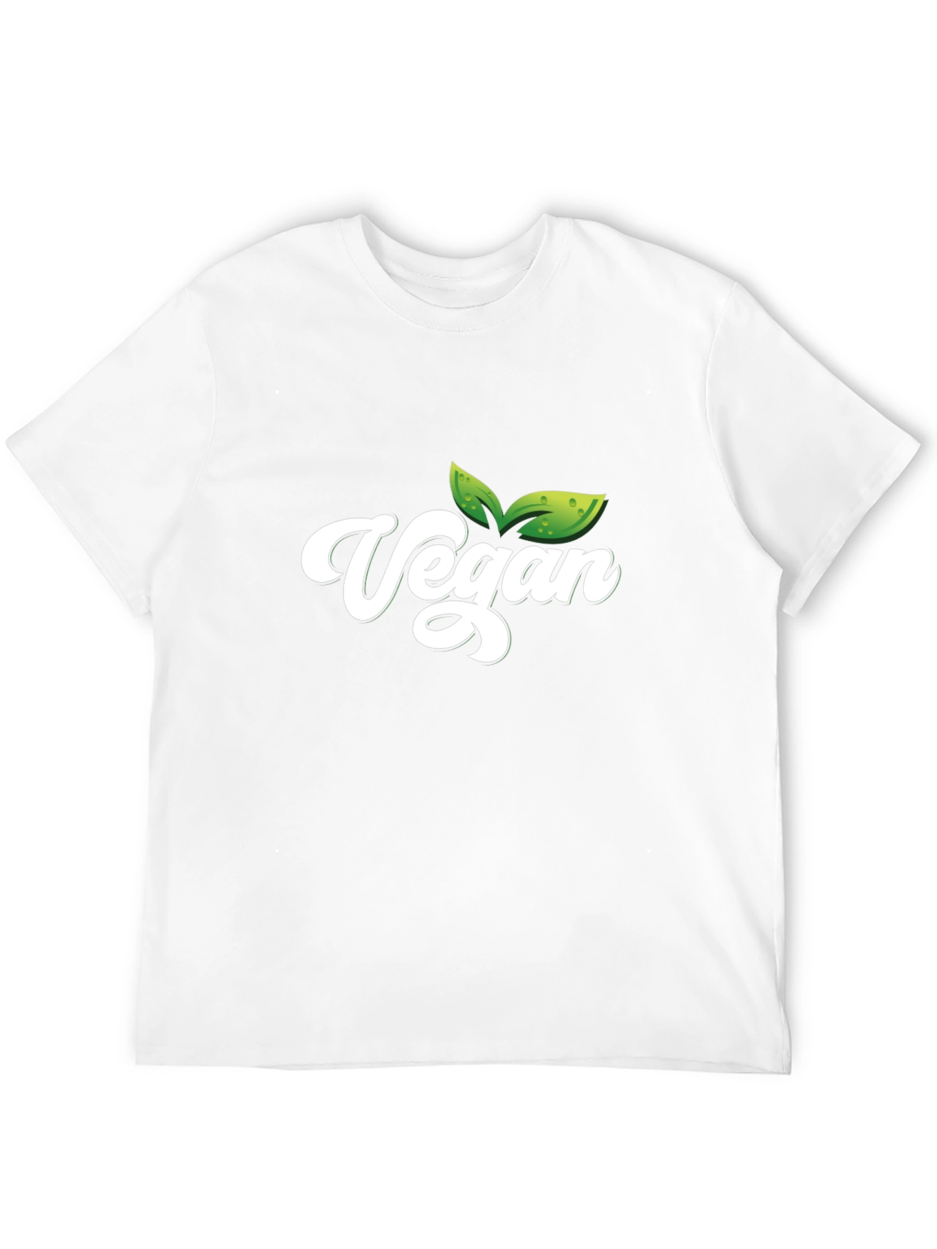 Vegan T-Shirt - Black Cotton Tee with Leaf Graphic