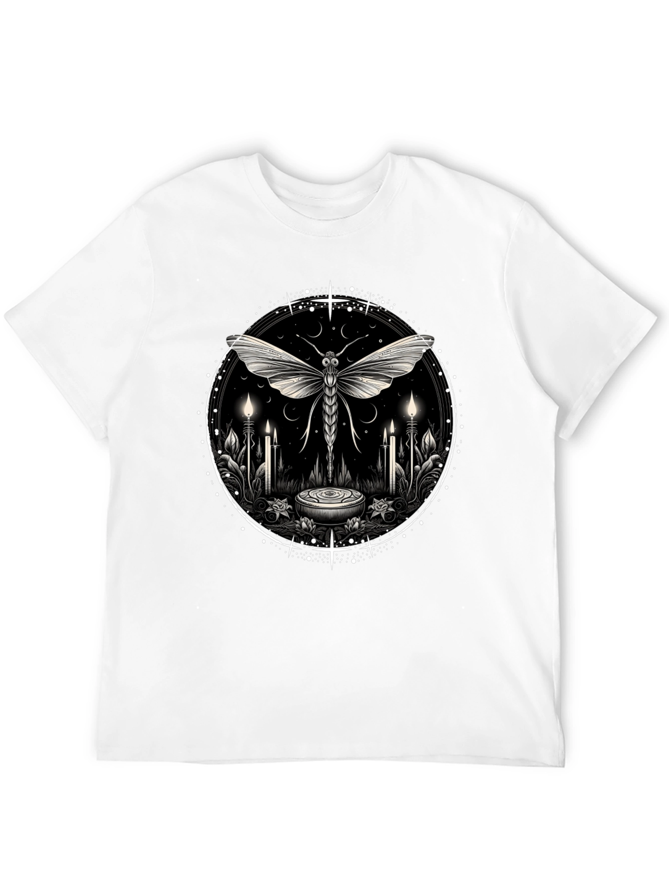 Mystic Moth Graphic Tee - Black Cotton Shirt