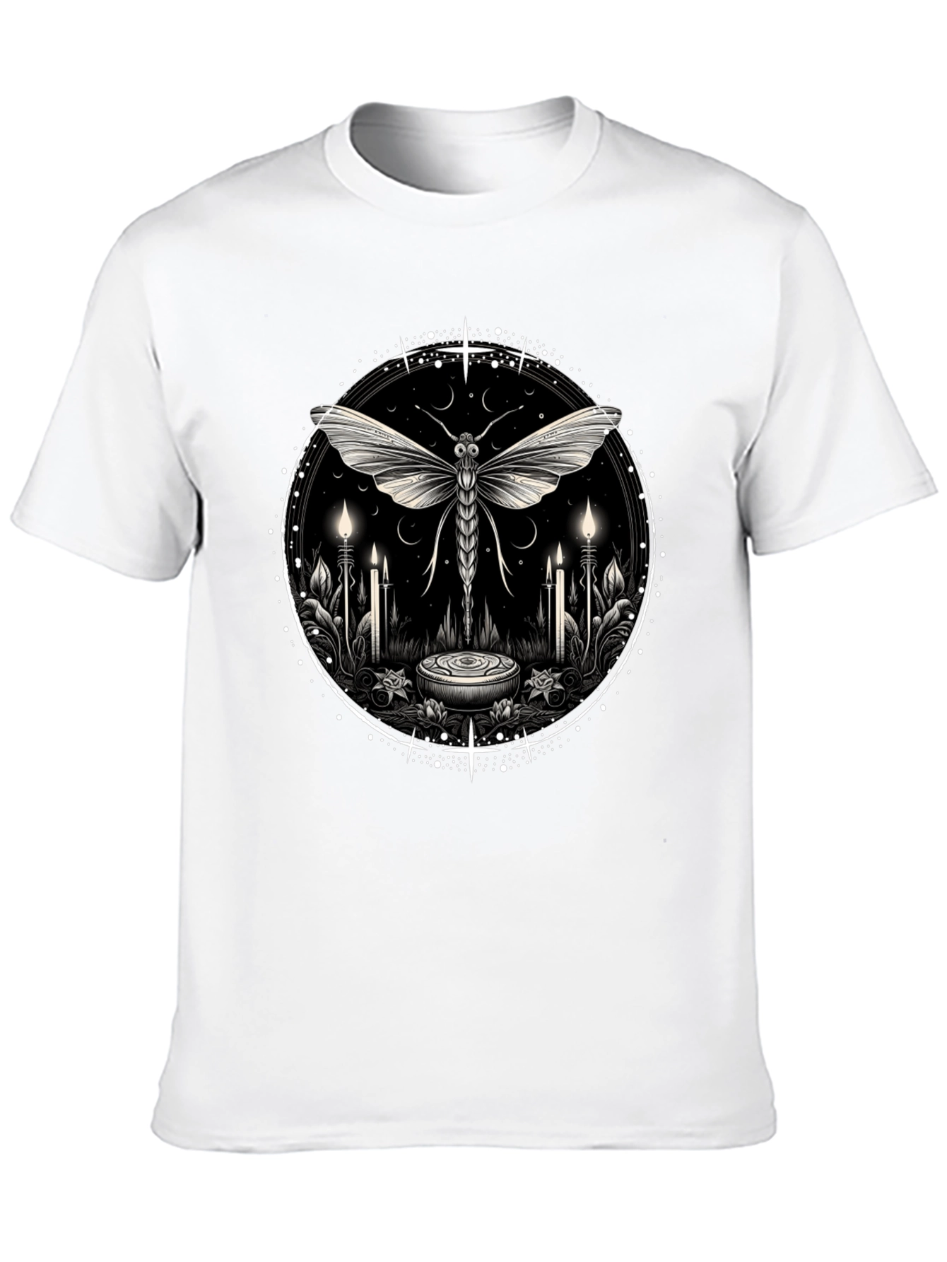 Mystic Moth Graphic Tee - Black Cotton Shirt