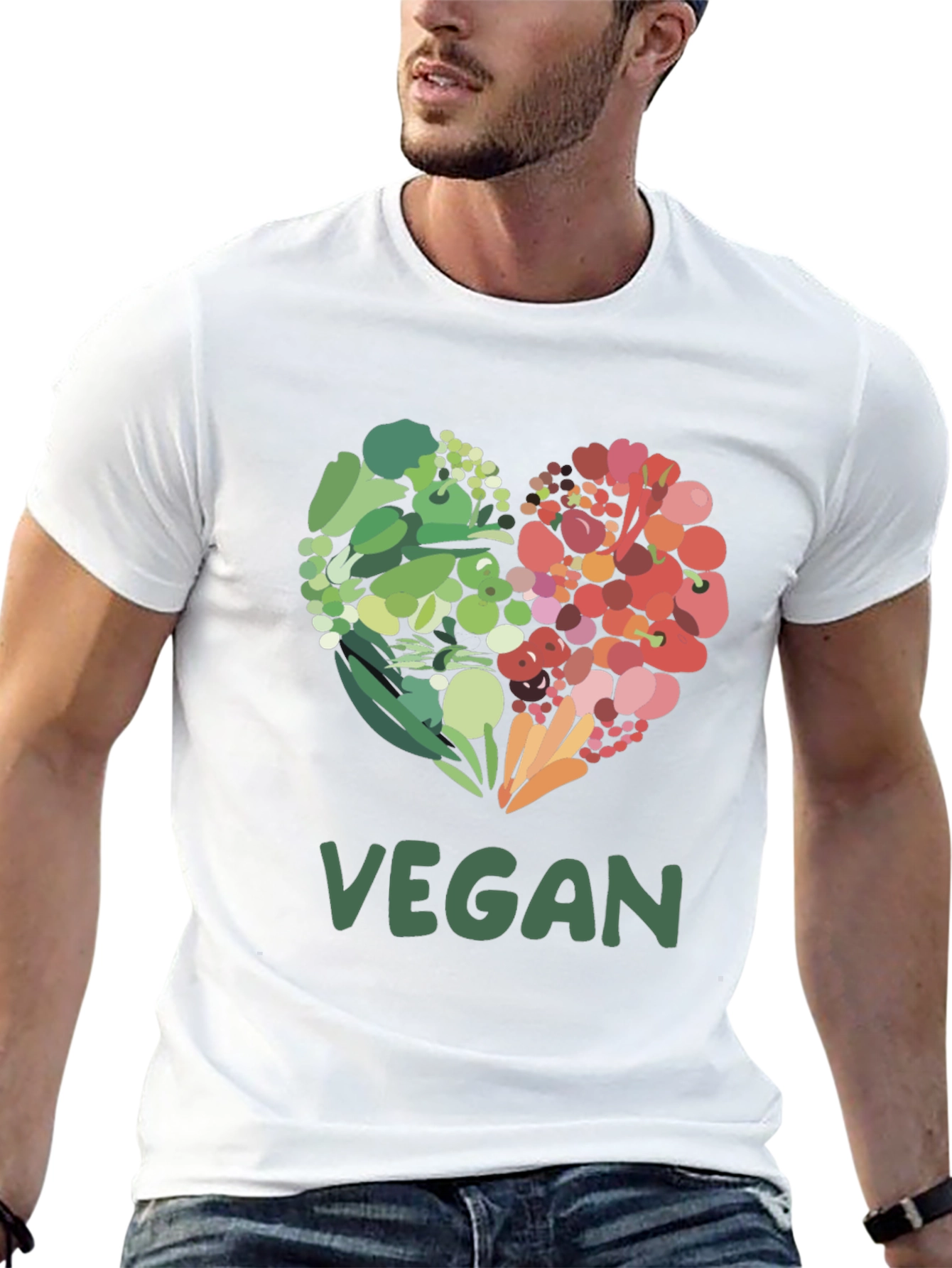 Vegan Heart Graphic T-Shirt - Plant Based Lifestyle Tee