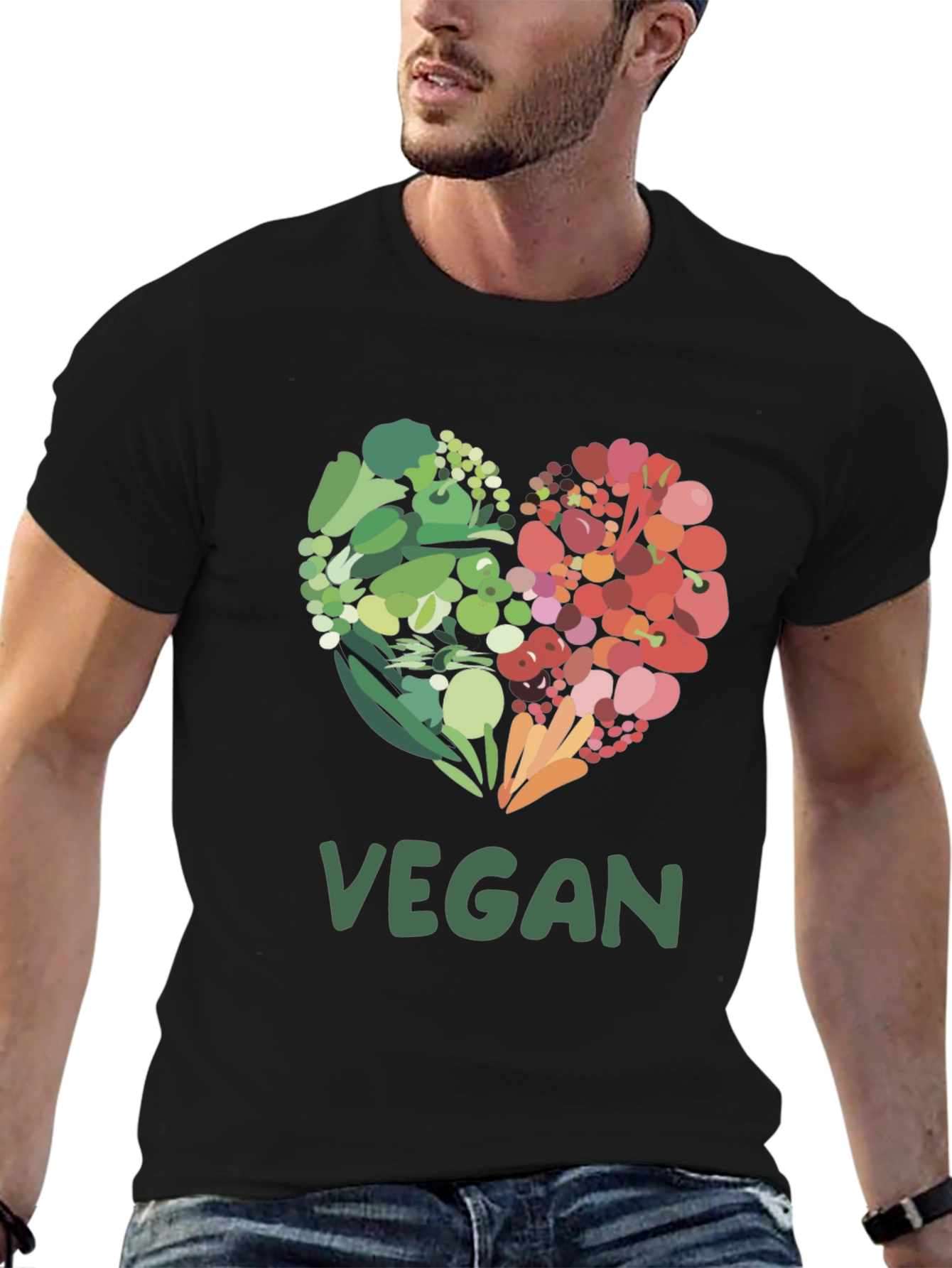 Vegan Heart Graphic T-Shirt - Plant Based Lifestyle Tee