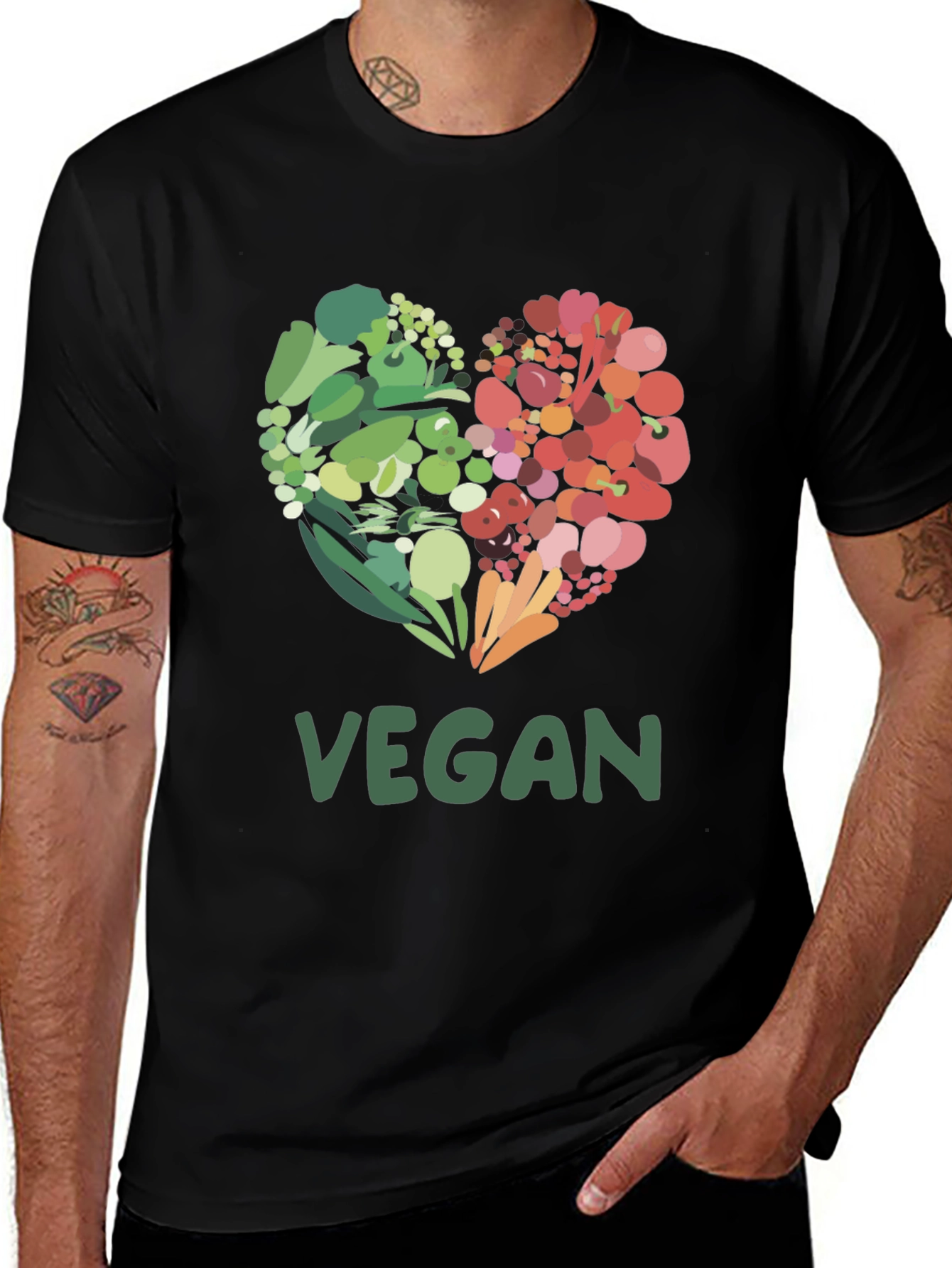 Vegan Heart Graphic T-Shirt - Plant Based Lifestyle Tee