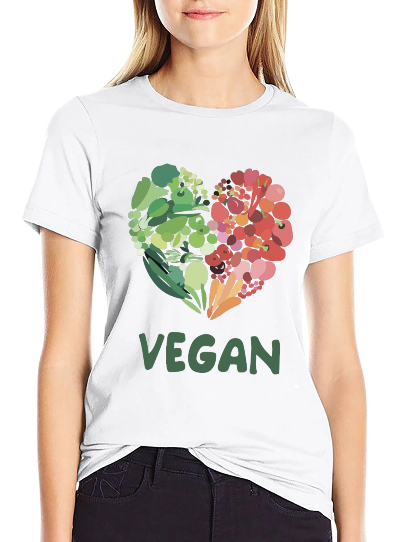 Vegan Heart Graphic T-Shirt - Plant Based Lifestyle Tee