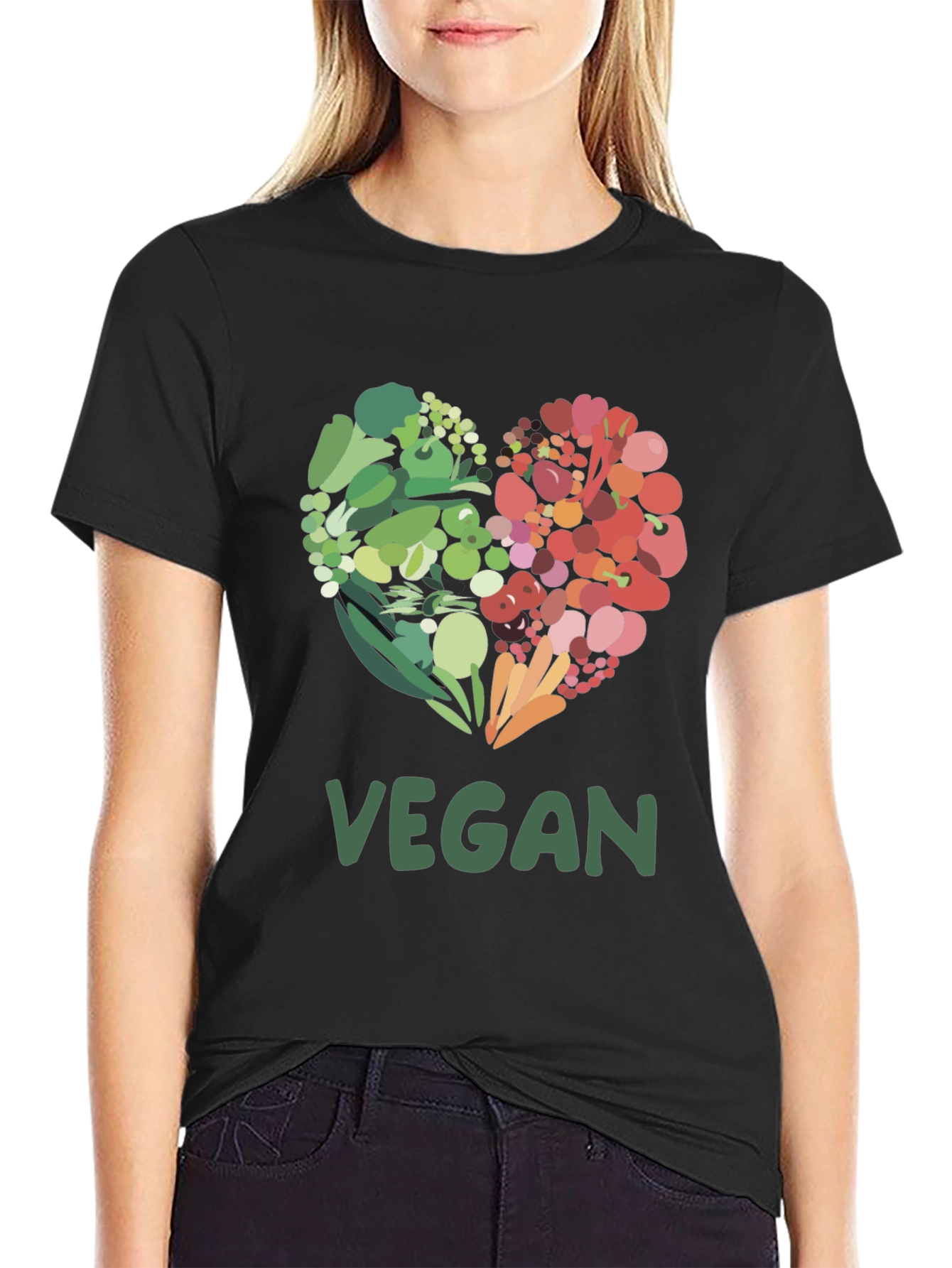 Vegan Heart Graphic T-Shirt - Plant Based Lifestyle Tee