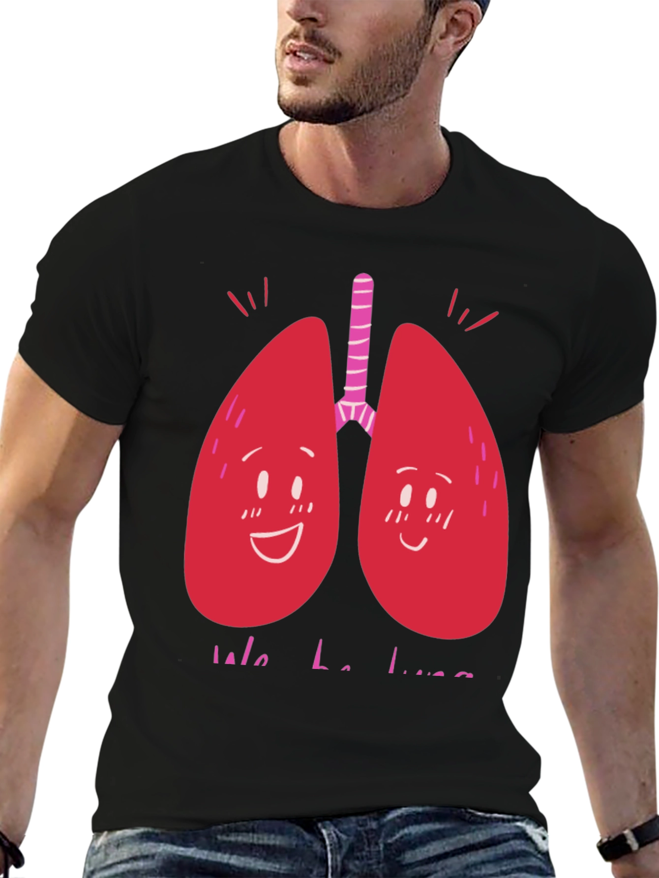 Funny Lungs Graphic Tee - Black