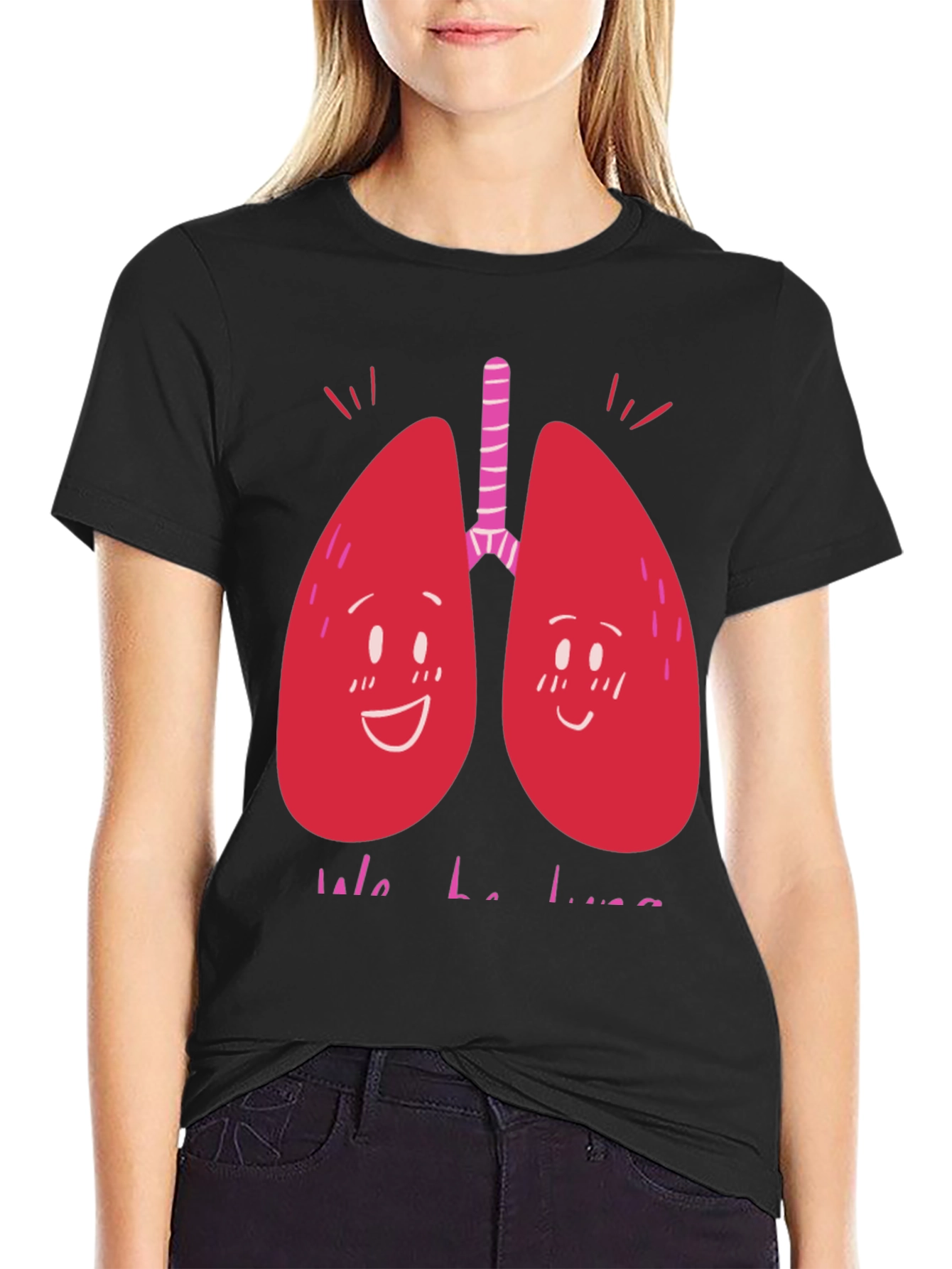 Funny Lungs Graphic Tee - Black
