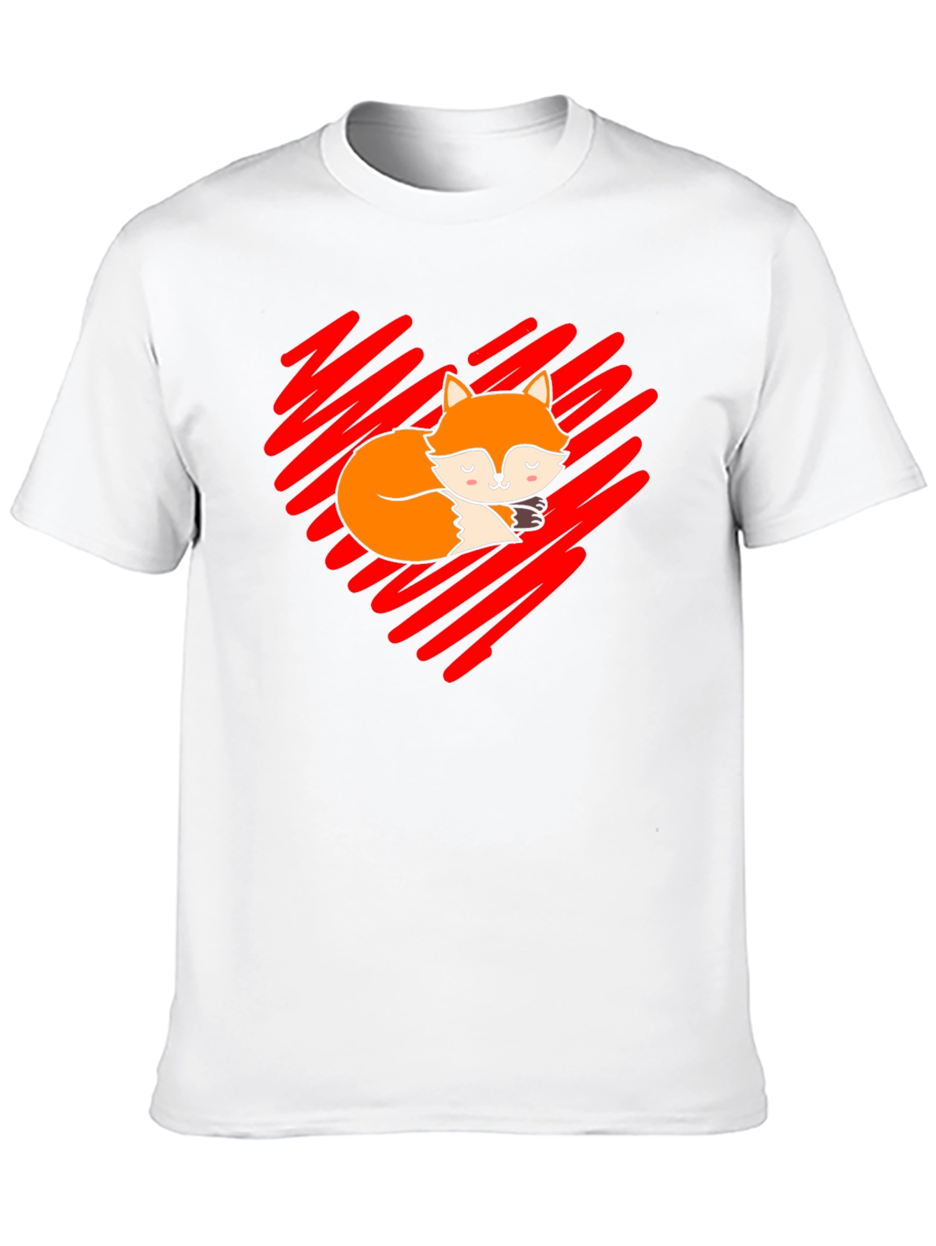 Cute Fox Heart T-Shirt - Soft Cotton Blend
