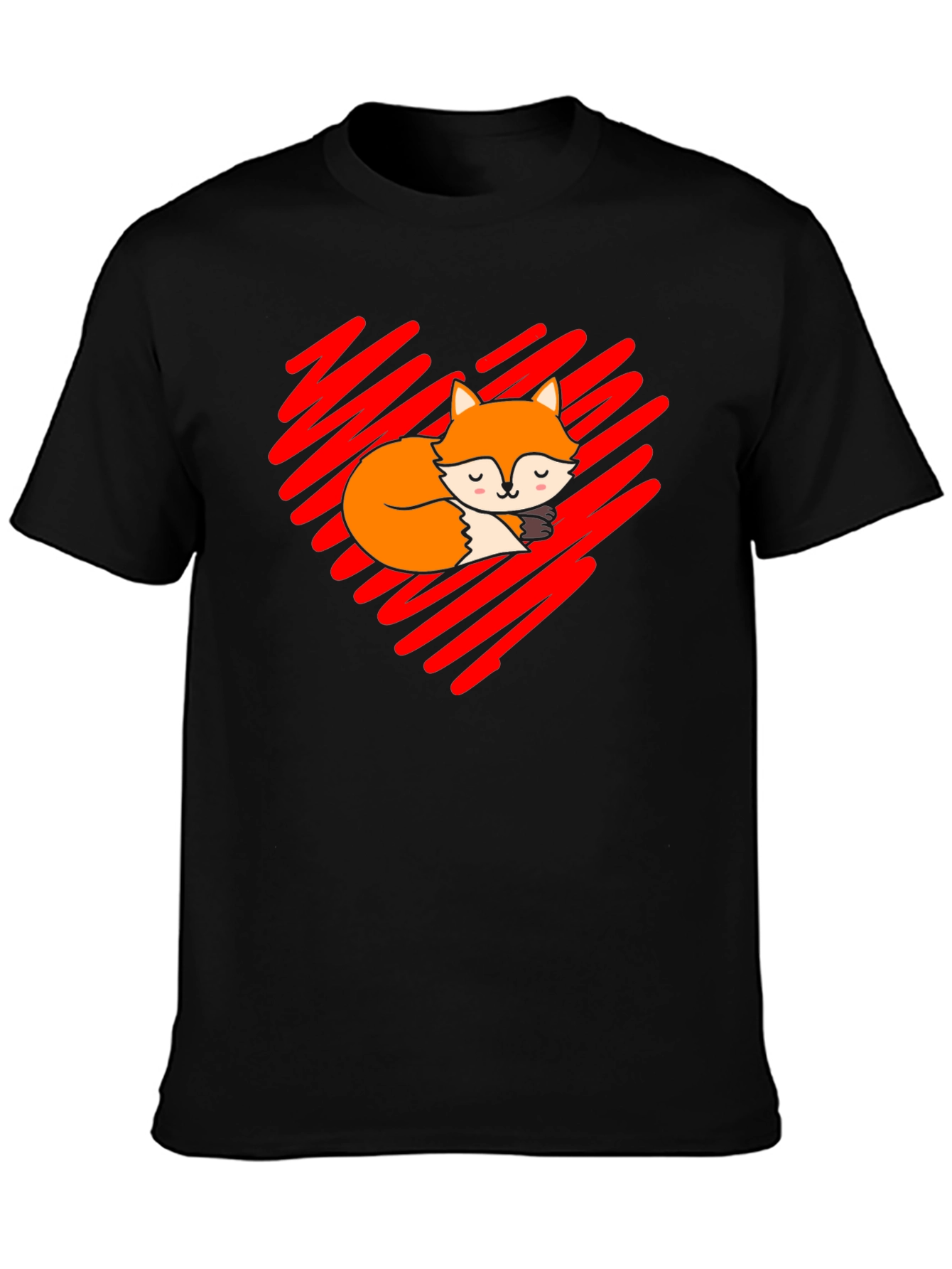 Cute Fox Heart T-Shirt - Soft Cotton Blend