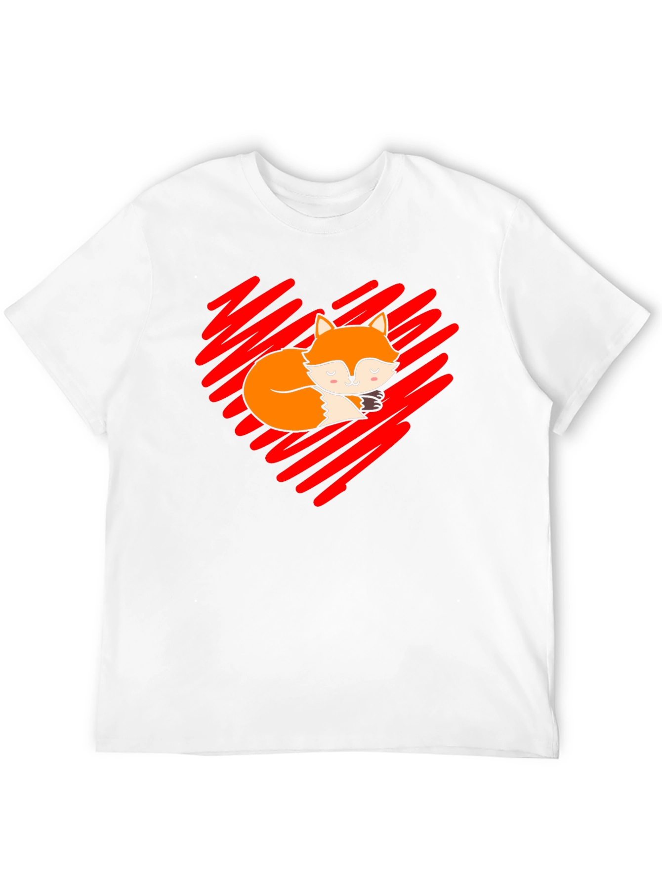 Cute Fox Heart T-Shirt - Soft Cotton Blend