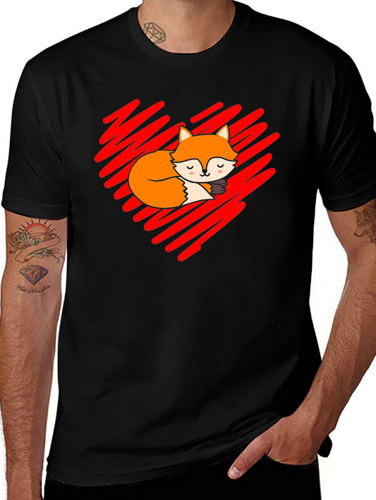 Cute Fox Heart T-Shirt - Soft Cotton Blend