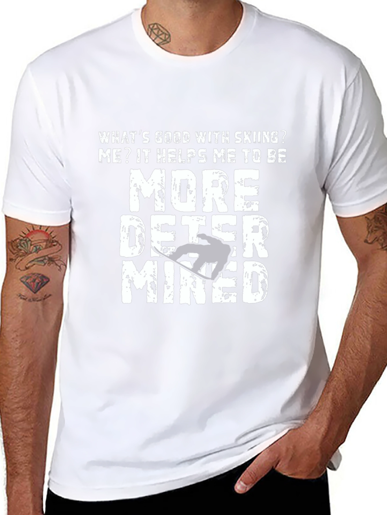 Skiing Motivation T-Shirt - More Determined Graphic Tee