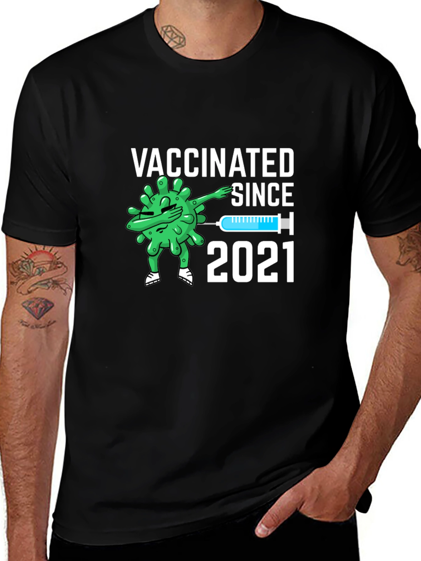 Vaccinated Since 2021 Novelty Graphic Tee
