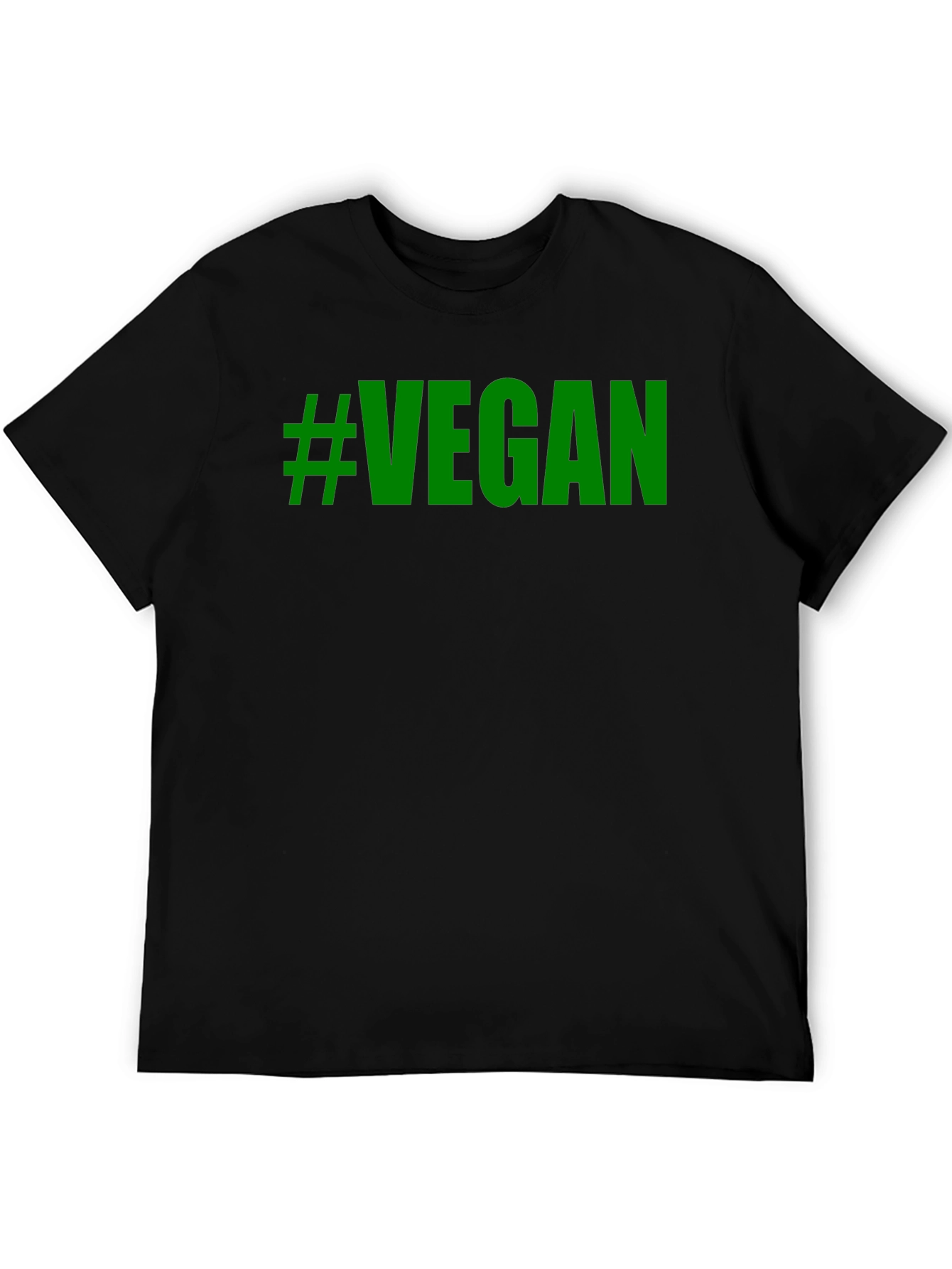 Vegan T-Shirt - Green Lettering Black Tee
