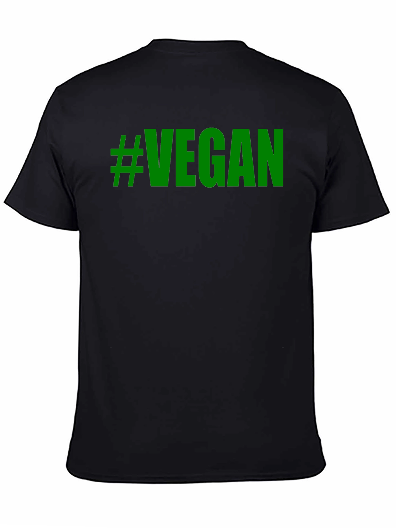 Vegan T-Shirt - Green Lettering Black Tee