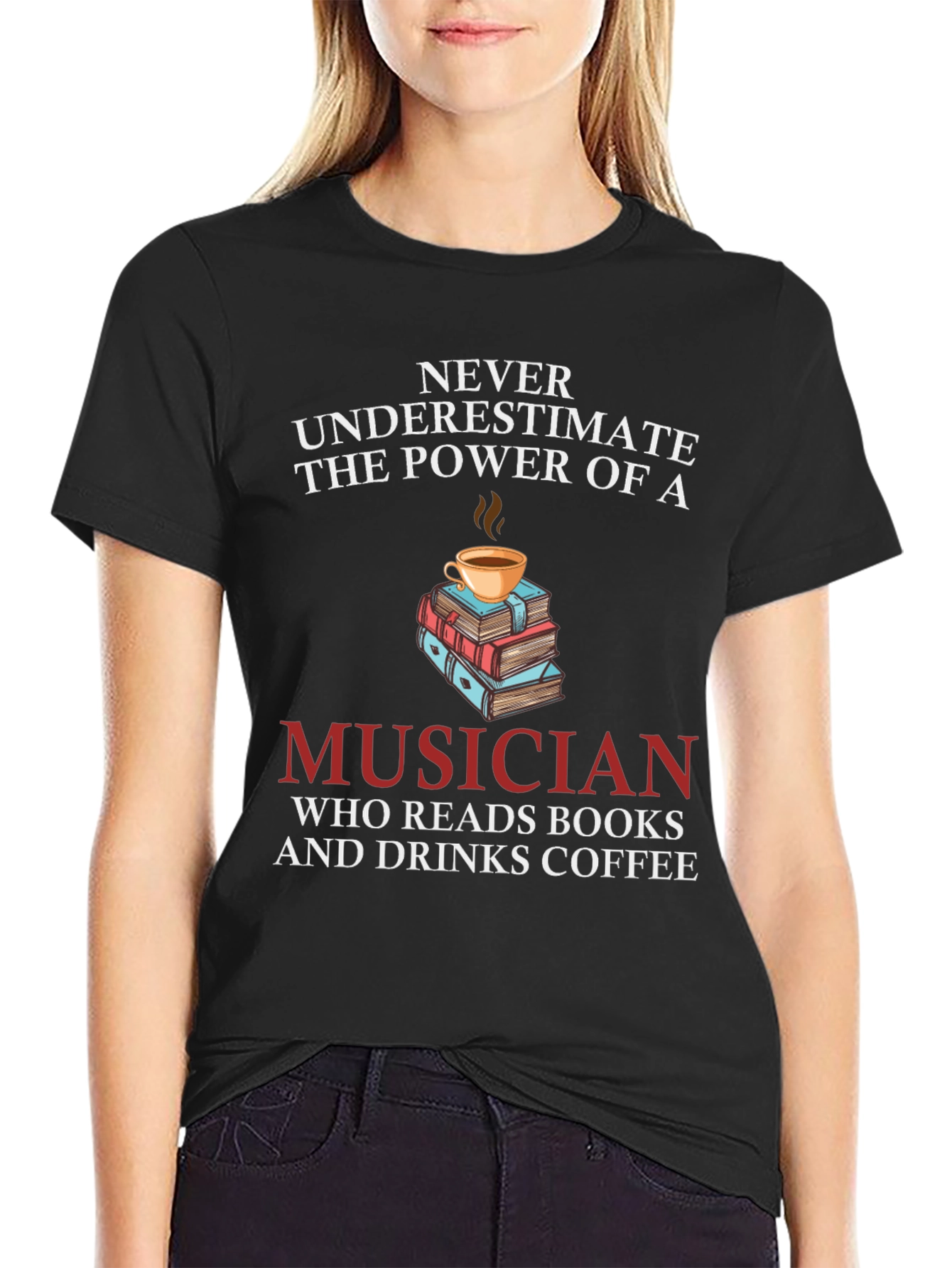 Musician Books Coffee T-Shirt Novelty