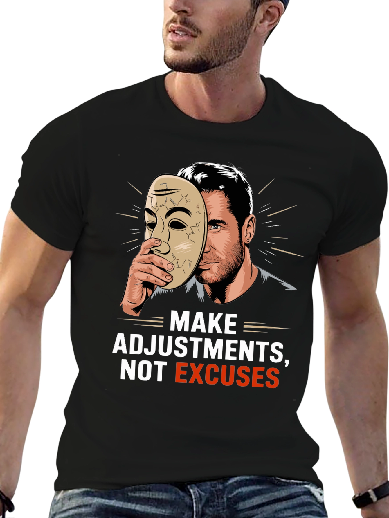 Make Adjustments Not Excuses Black T-Shirt