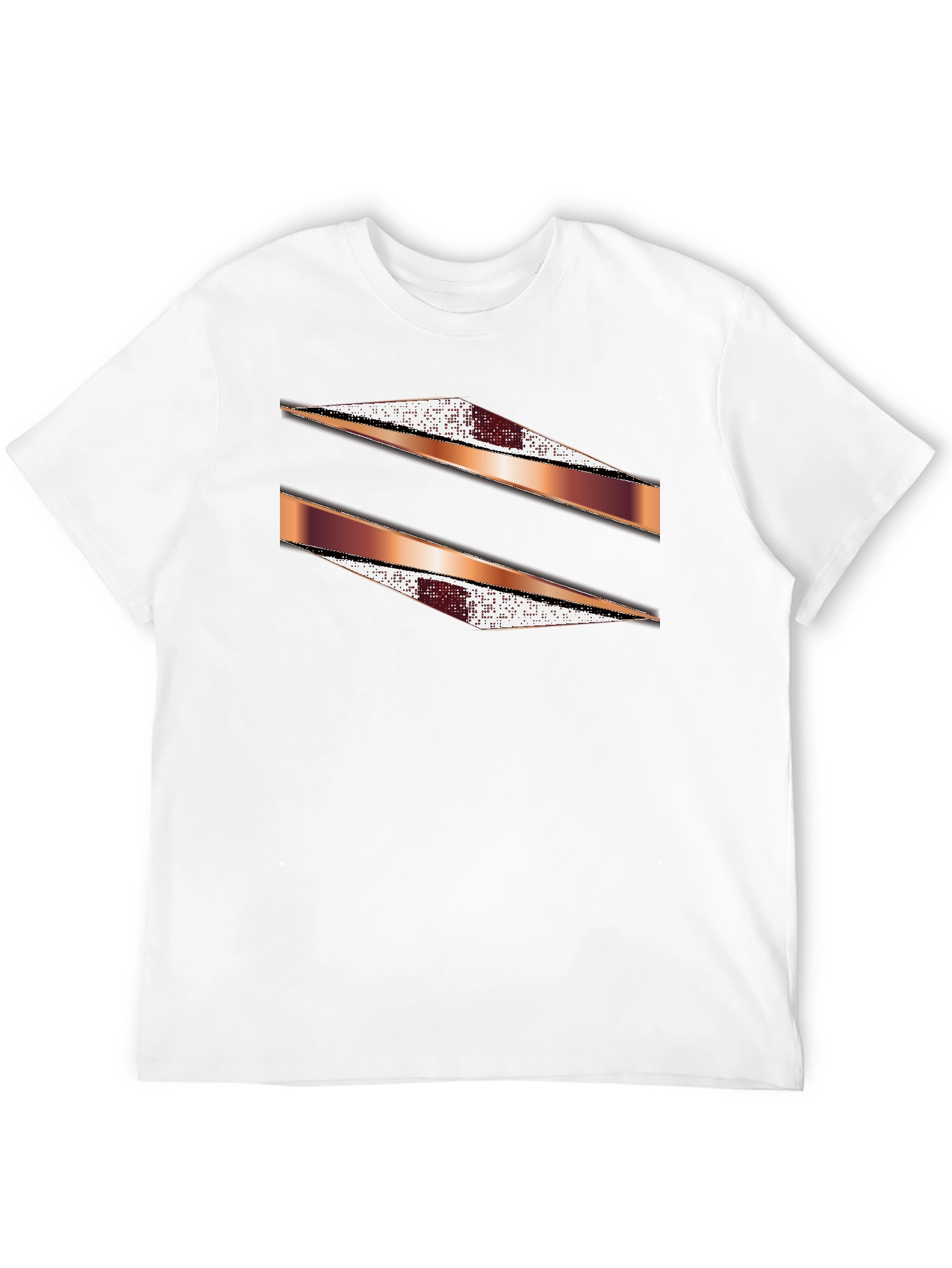 Stylish Black Graphic Tee with Abstract Stripe Design