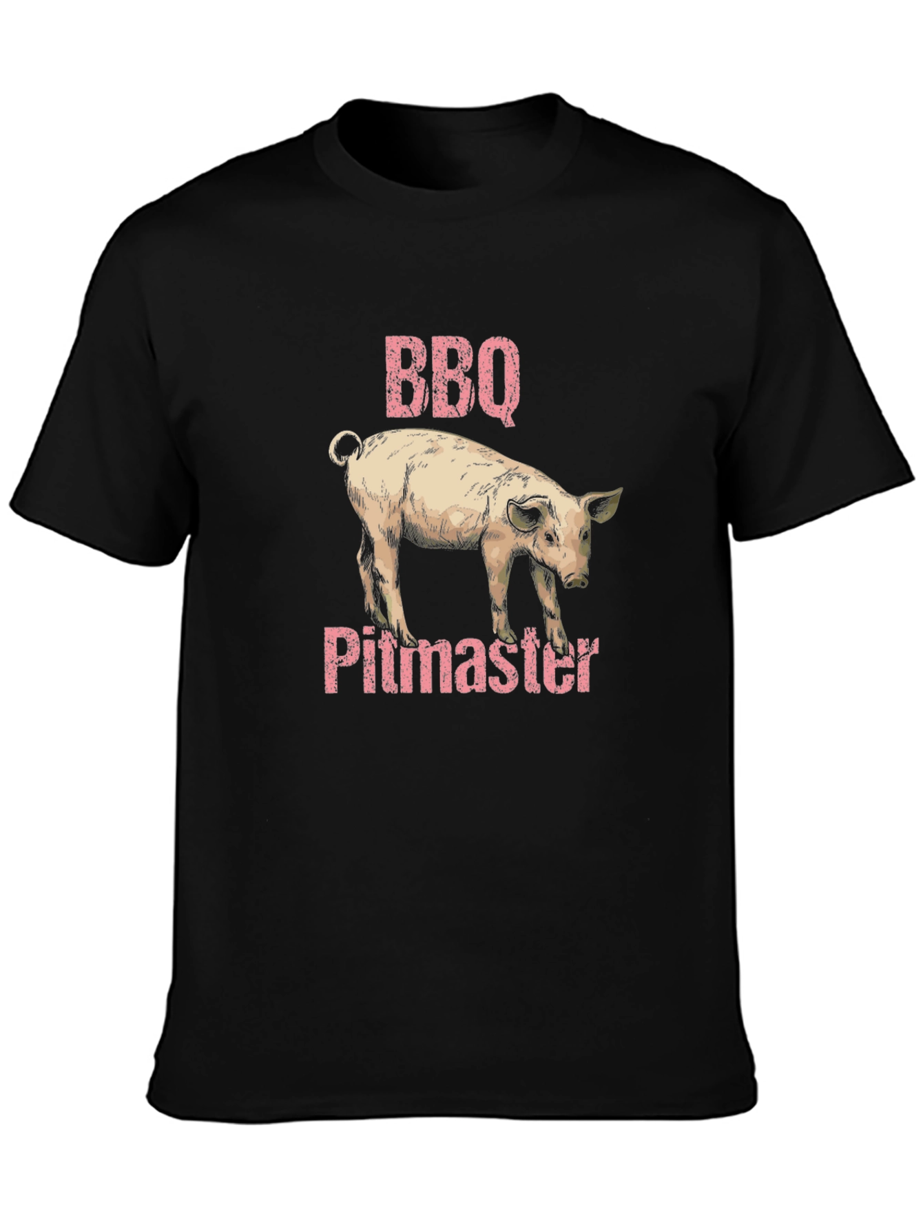 BBQ Pitmaster Pig Graphic Black T-Shirt