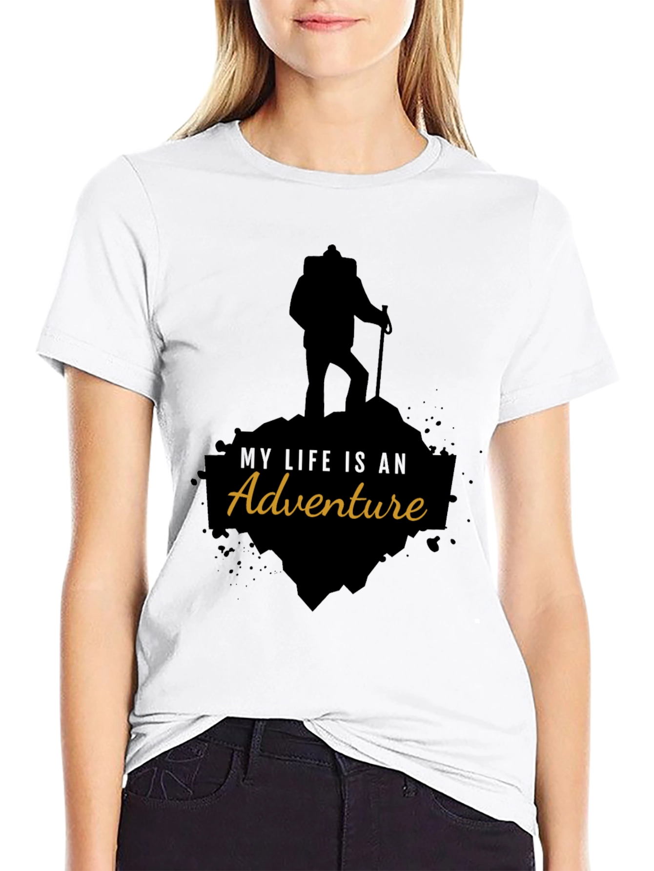Adventure Awaits Black Graphic Tee