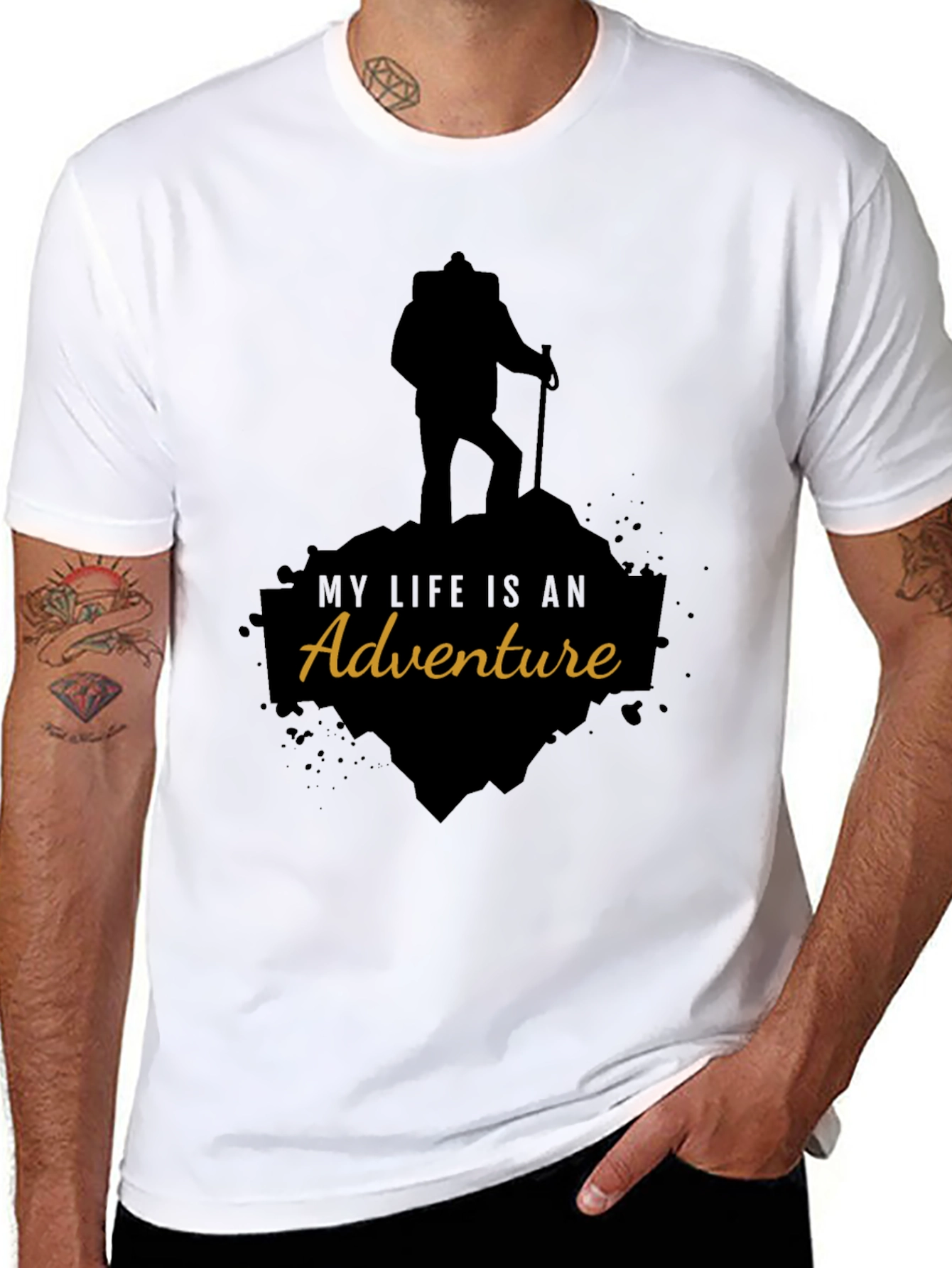Adventure Awaits Black Graphic Tee