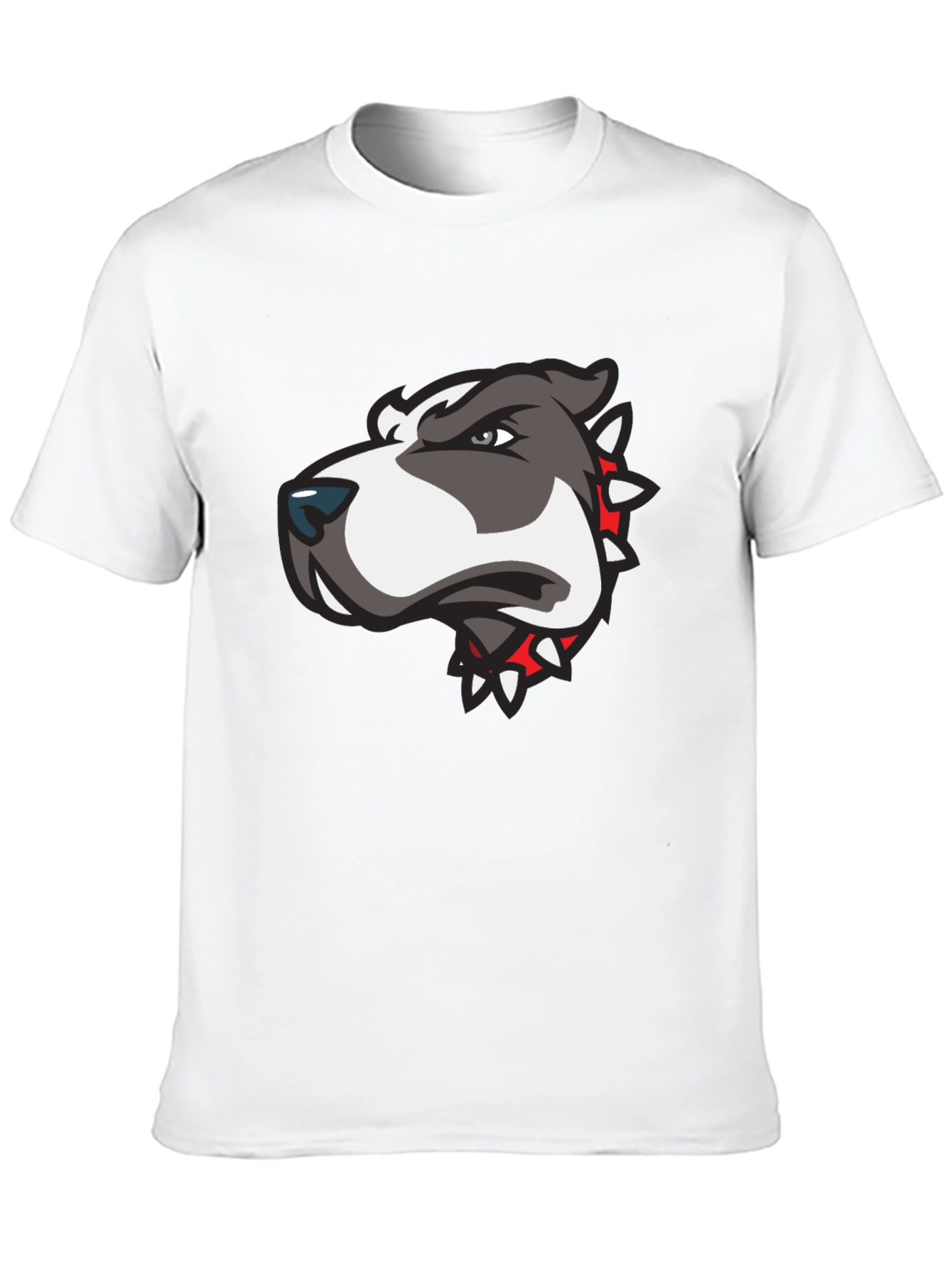 Dog Graphic Tee - Mens Black Crew Neck T-Shirt