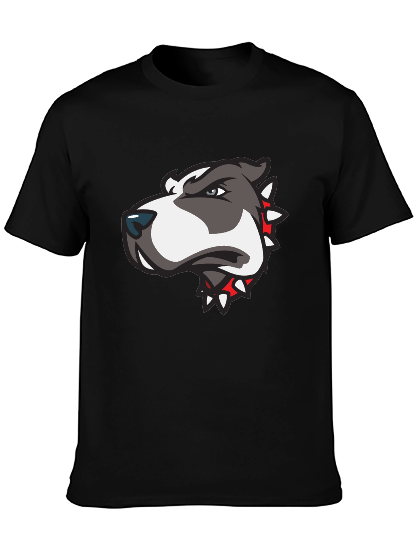 Dog Graphic Tee - Mens Black Crew Neck T-Shirt