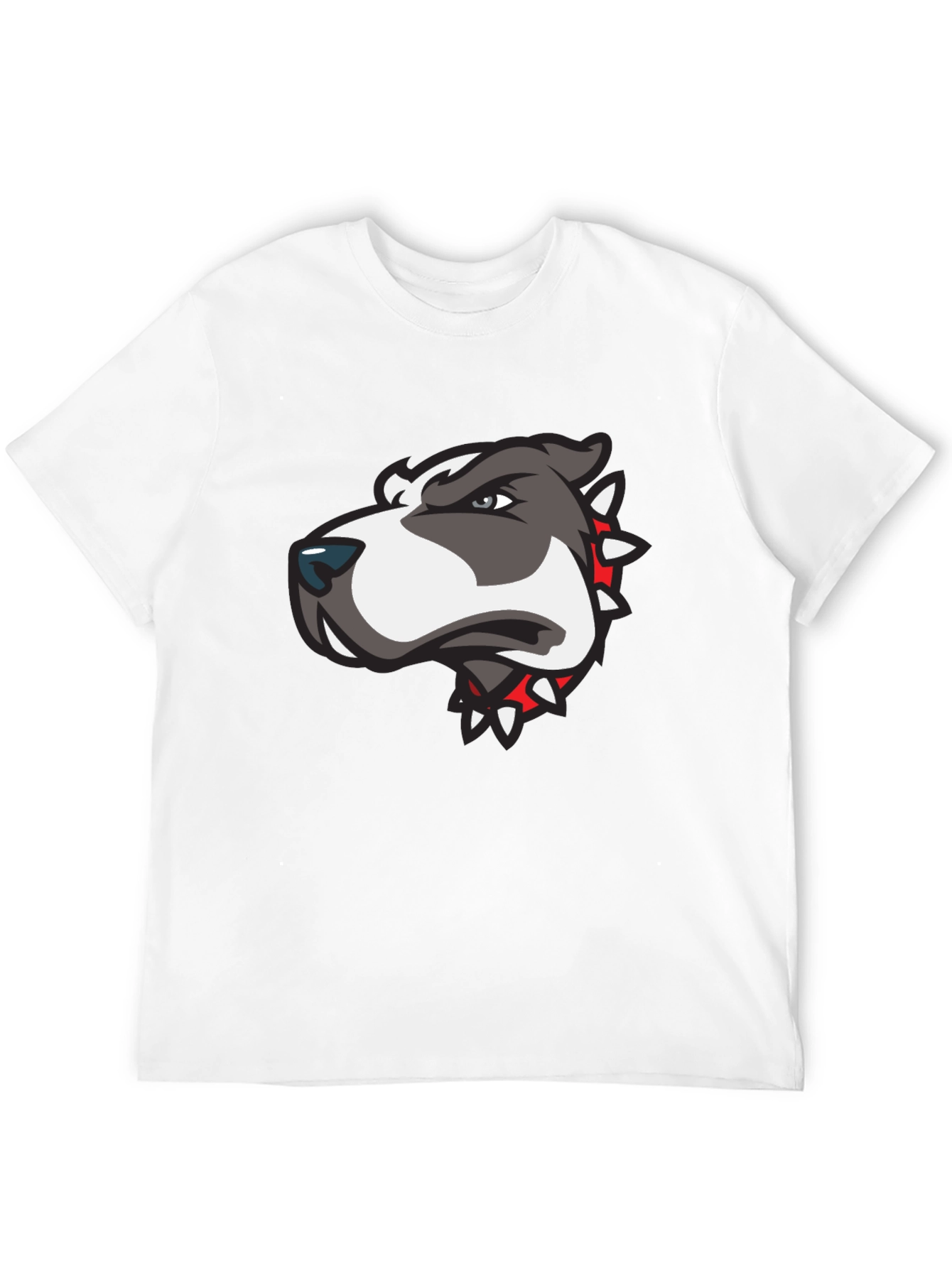 Dog Graphic Tee - Mens Black Crew Neck T-Shirt