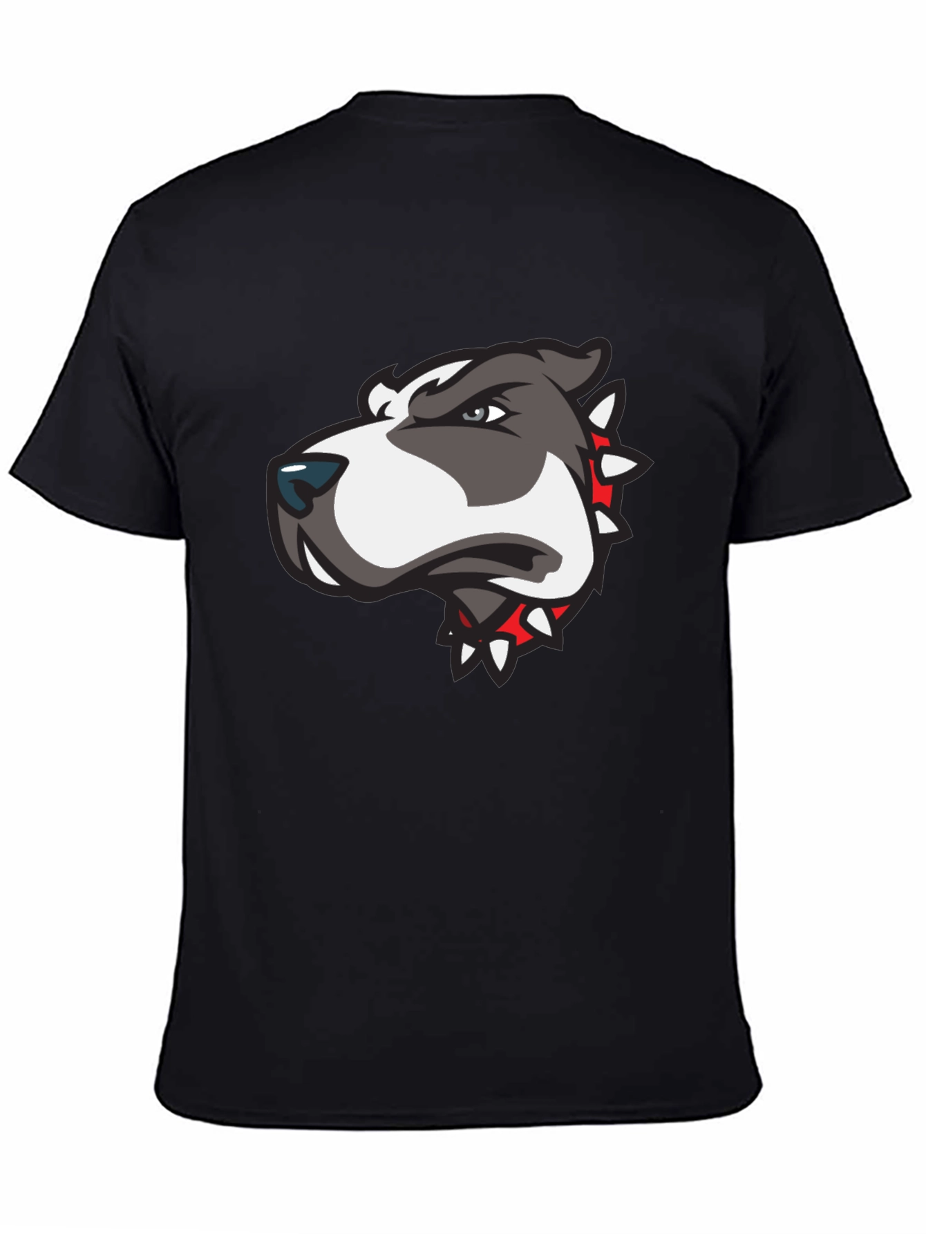Dog Graphic Tee - Mens Black Crew Neck T-Shirt