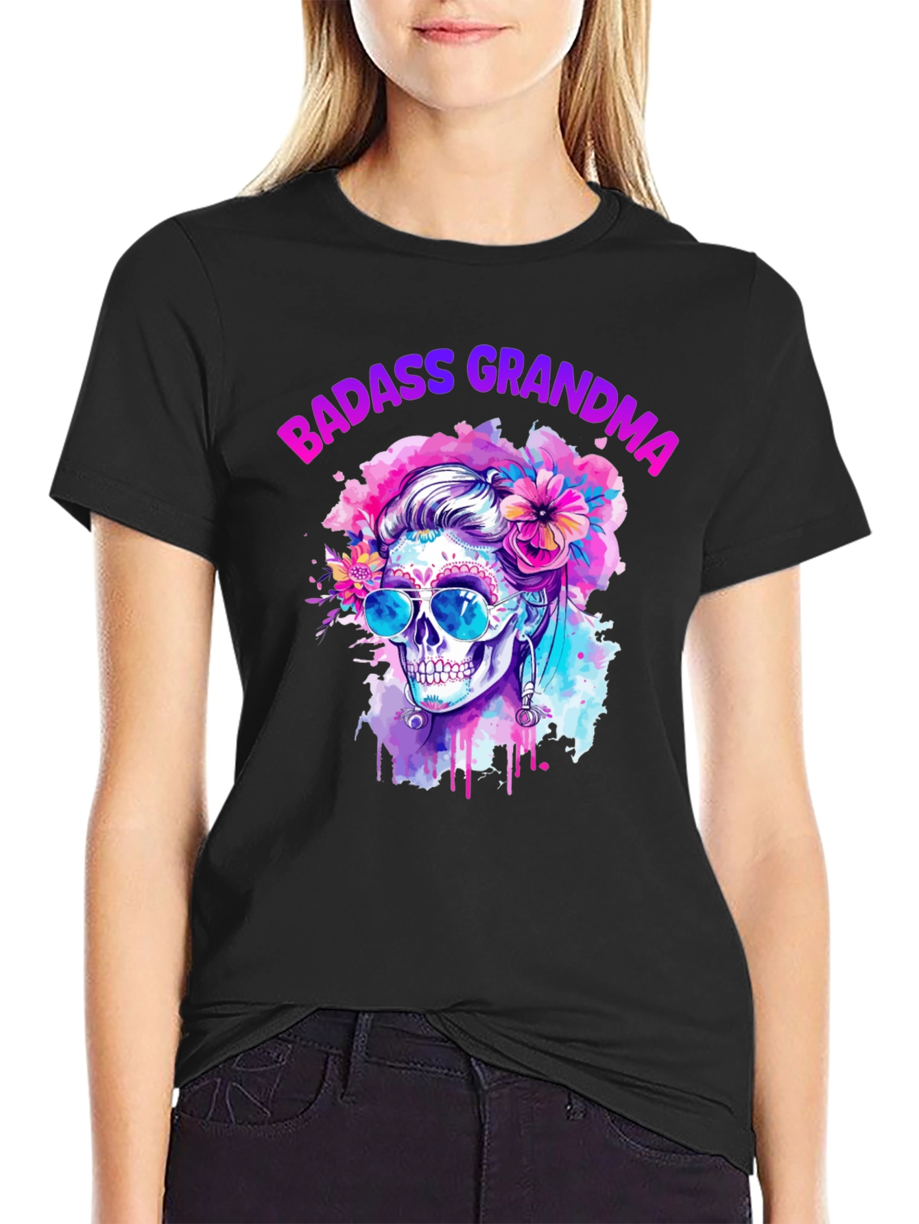 Badass Grandma Skull T-Shirt