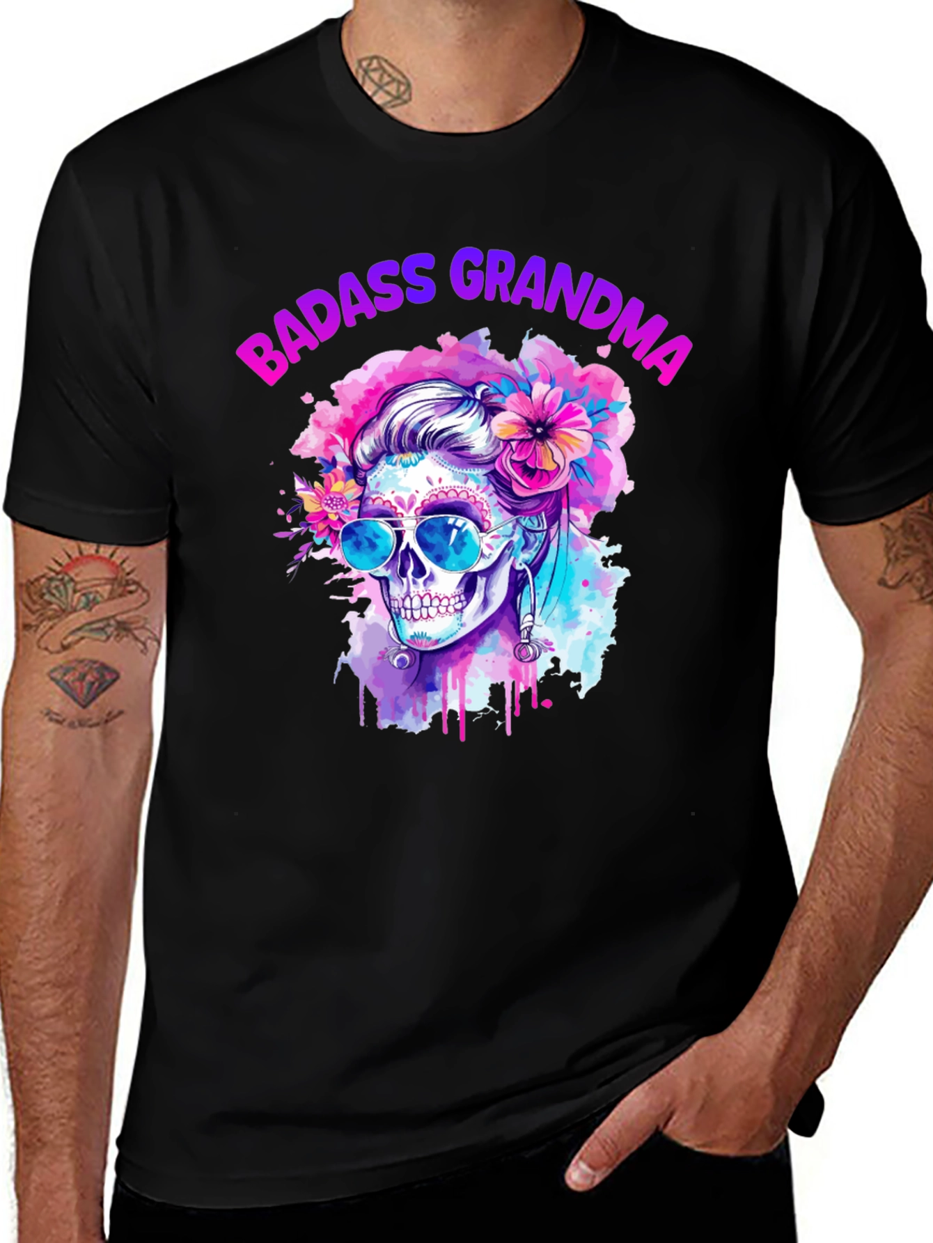 Badass Grandma Skull T-Shirt