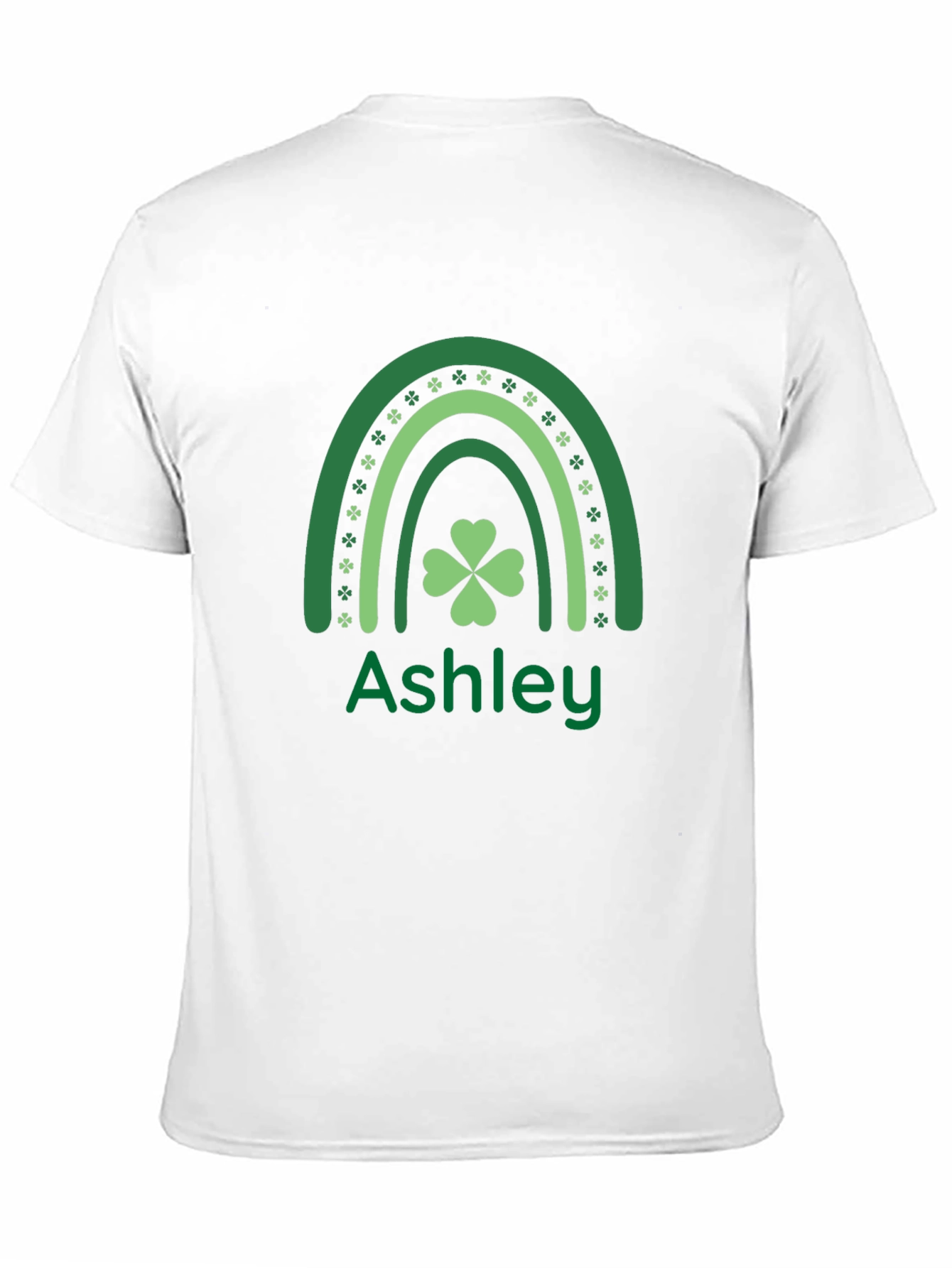Personalized St. Patricks Day Ashley Rainbow Clover T-Shirt