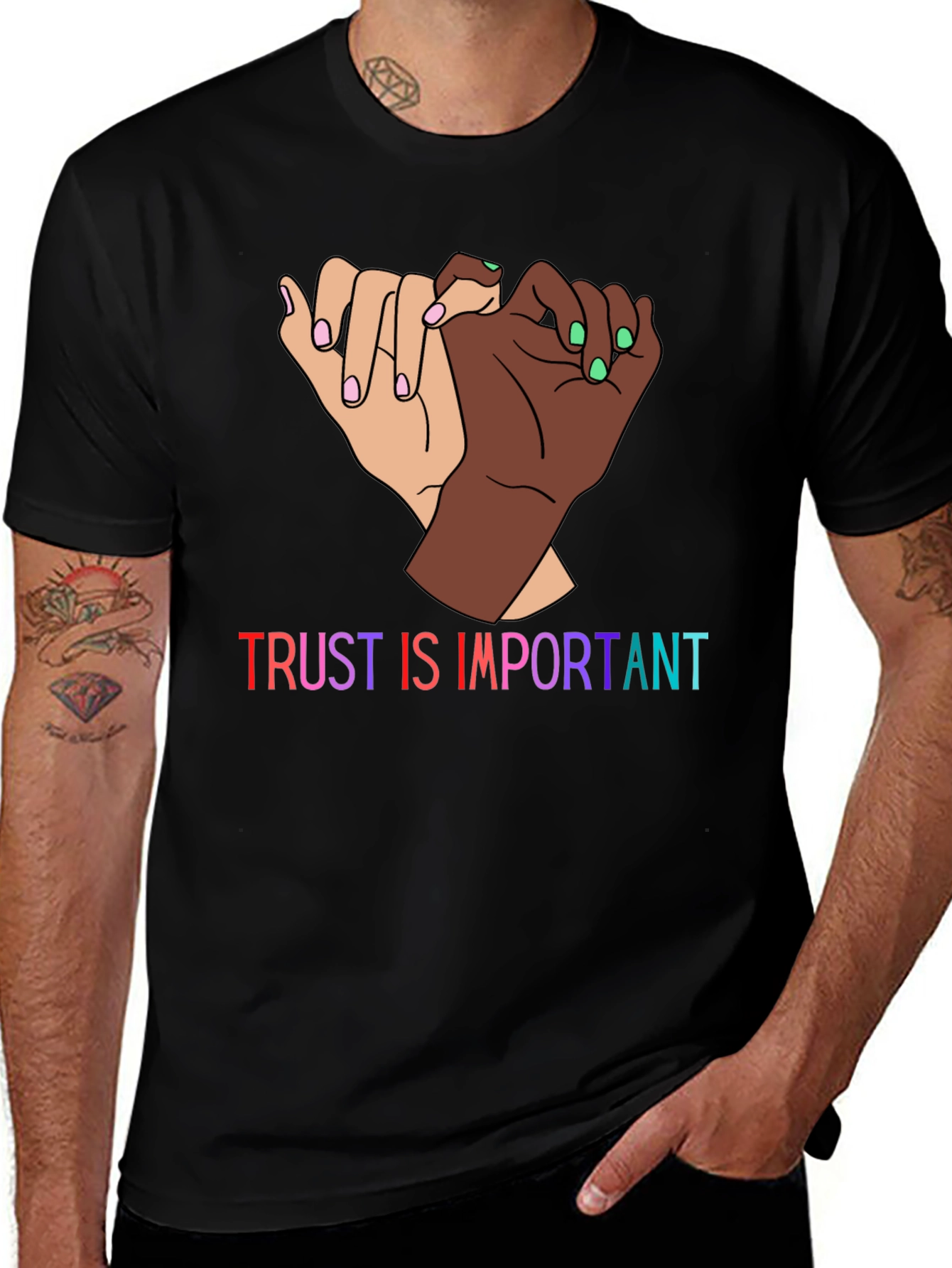 Trust Is Important Graphic Tee - Black