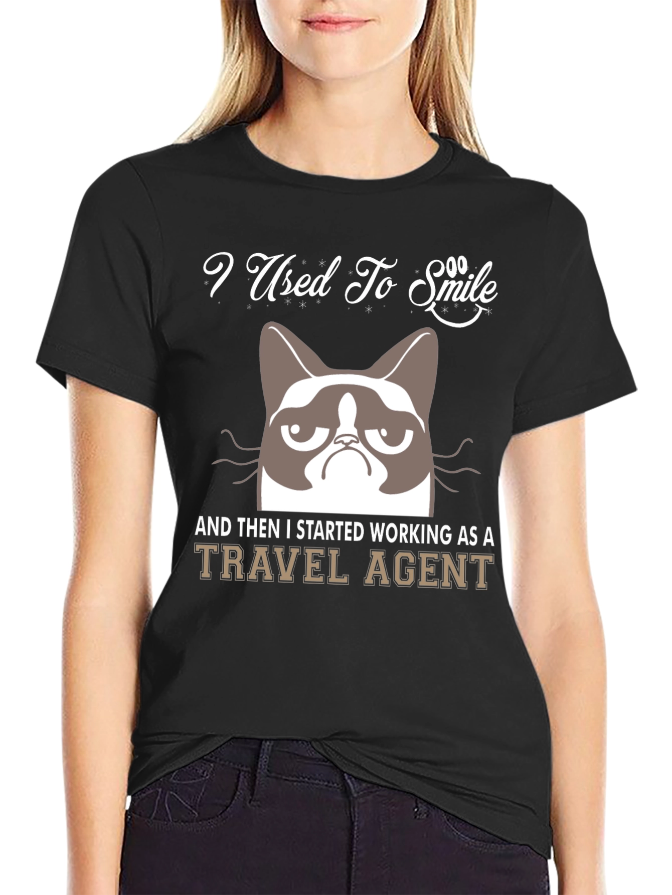 Grumpy Cat Travel Agent T-Shirt - Funny Novelty Tee