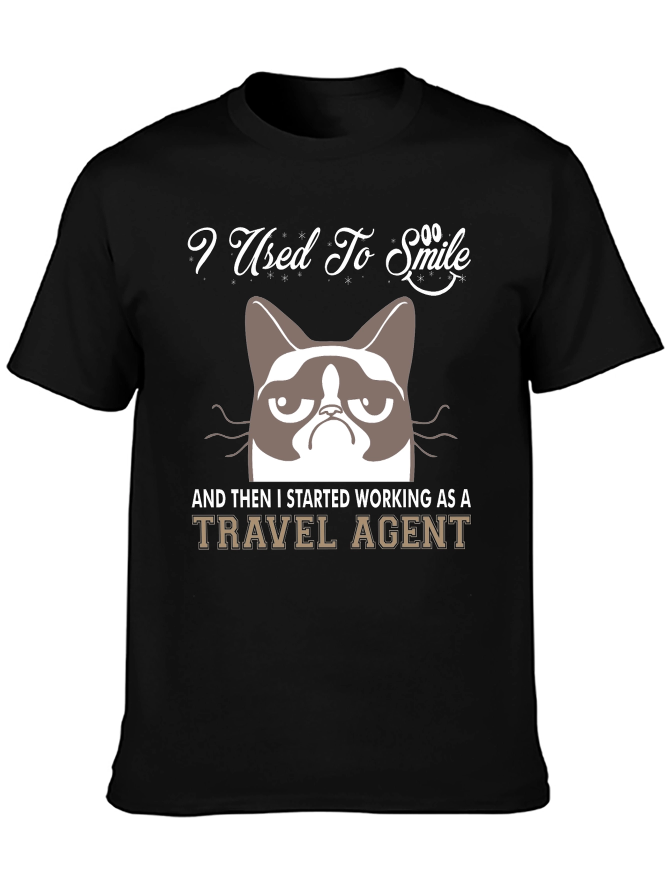 Grumpy Cat Travel Agent T-Shirt - Funny Novelty Tee